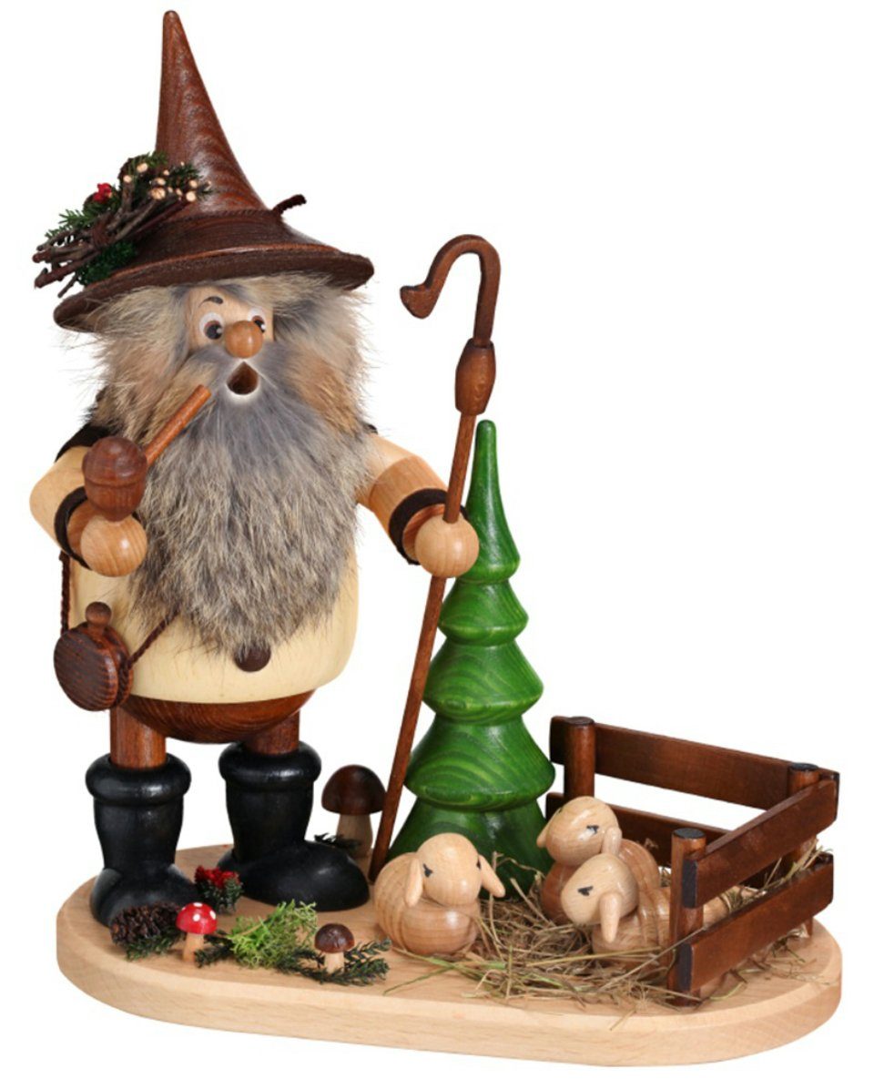 DWU - Drechselwerkstatt Uhlig Räuchermännchen Waldwichtel Schäfer - Höhe: 26 cm - Handarbeit aus dem Erzgebirge, (1 St), Handarbeit aus dem Erzgebirge