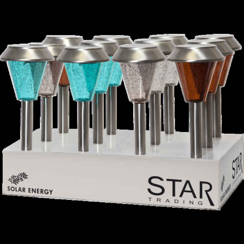 STAR TRADING LED Laterne 4x "Ibiza" grau, Laterne, warmweiß, L500mm, solarbetrieben, warmweiß