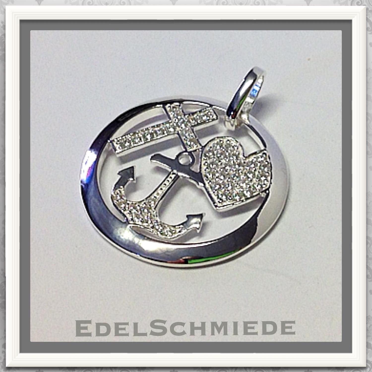 Kettenanhänger Glaube Liebe Hoffnung als Anhänger 925 Silber Zirk