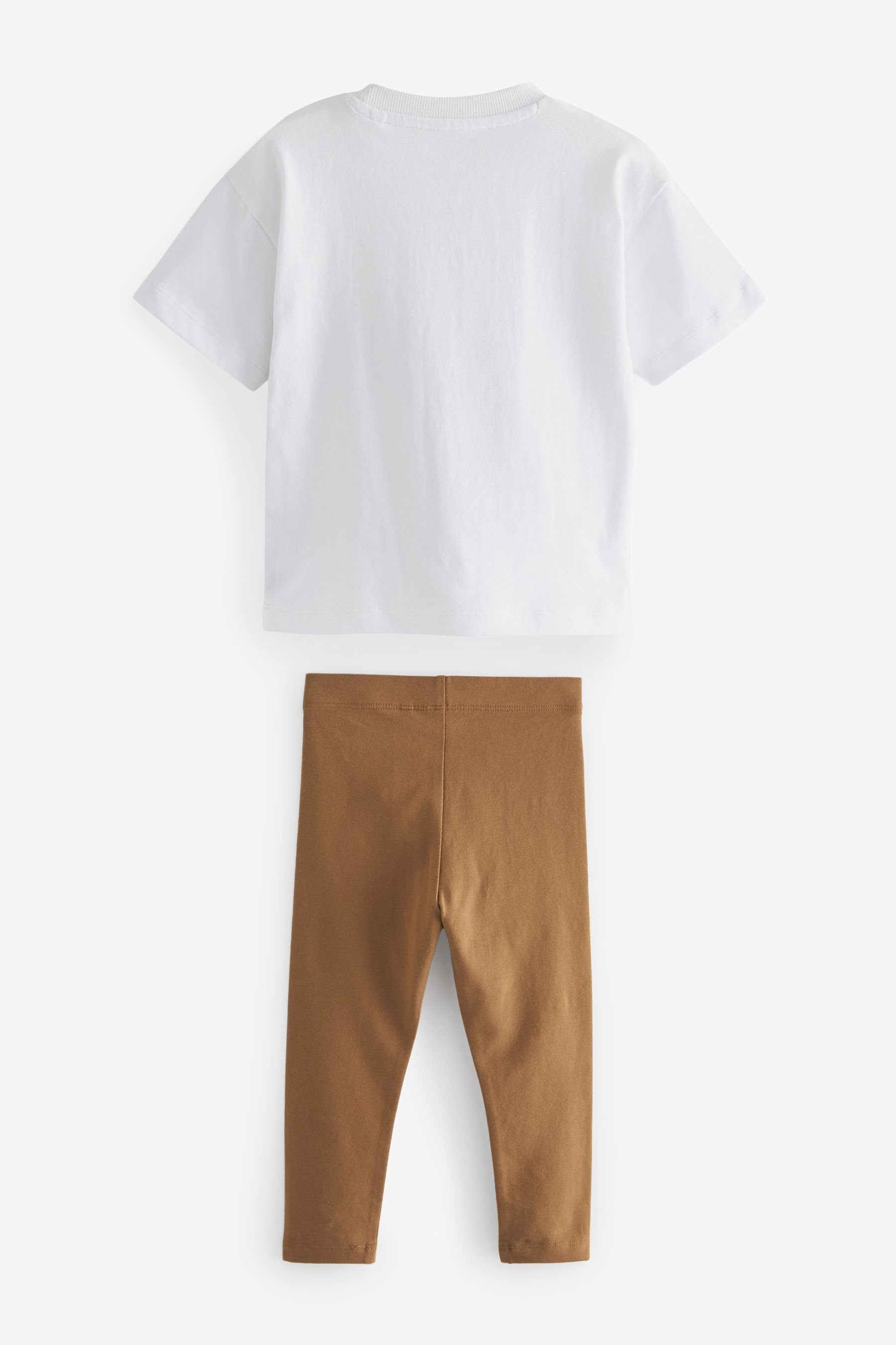 Set Hose T-Shirts Shirt & Next And Black/Tan Joggers 4-teiliges Brown (4-tlg)