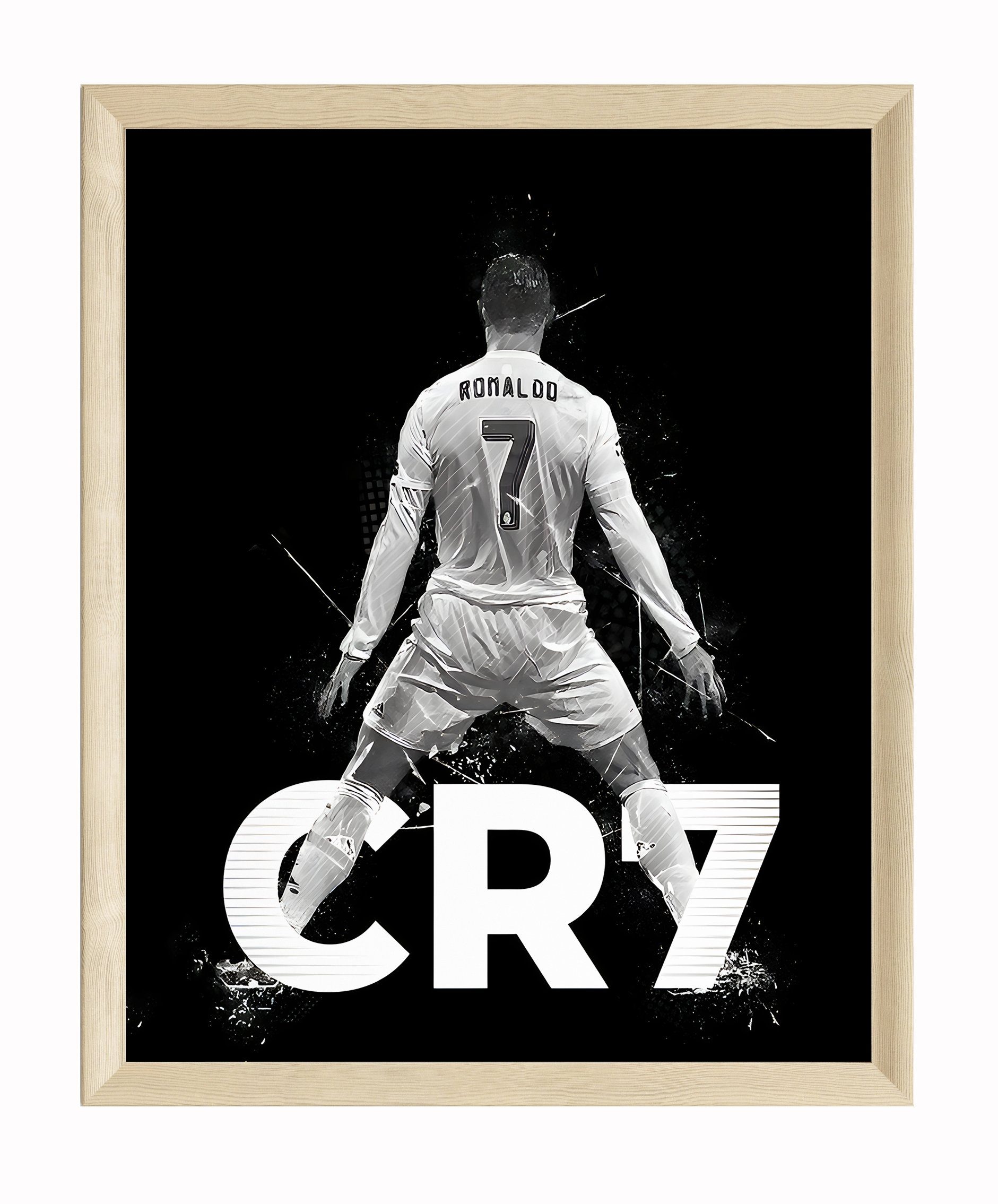 JUSTGOODMOOD Poster ® Christiano Ronaldo CR7 · Schwarz Weiß · Fußball · ohn günstig online kaufen
