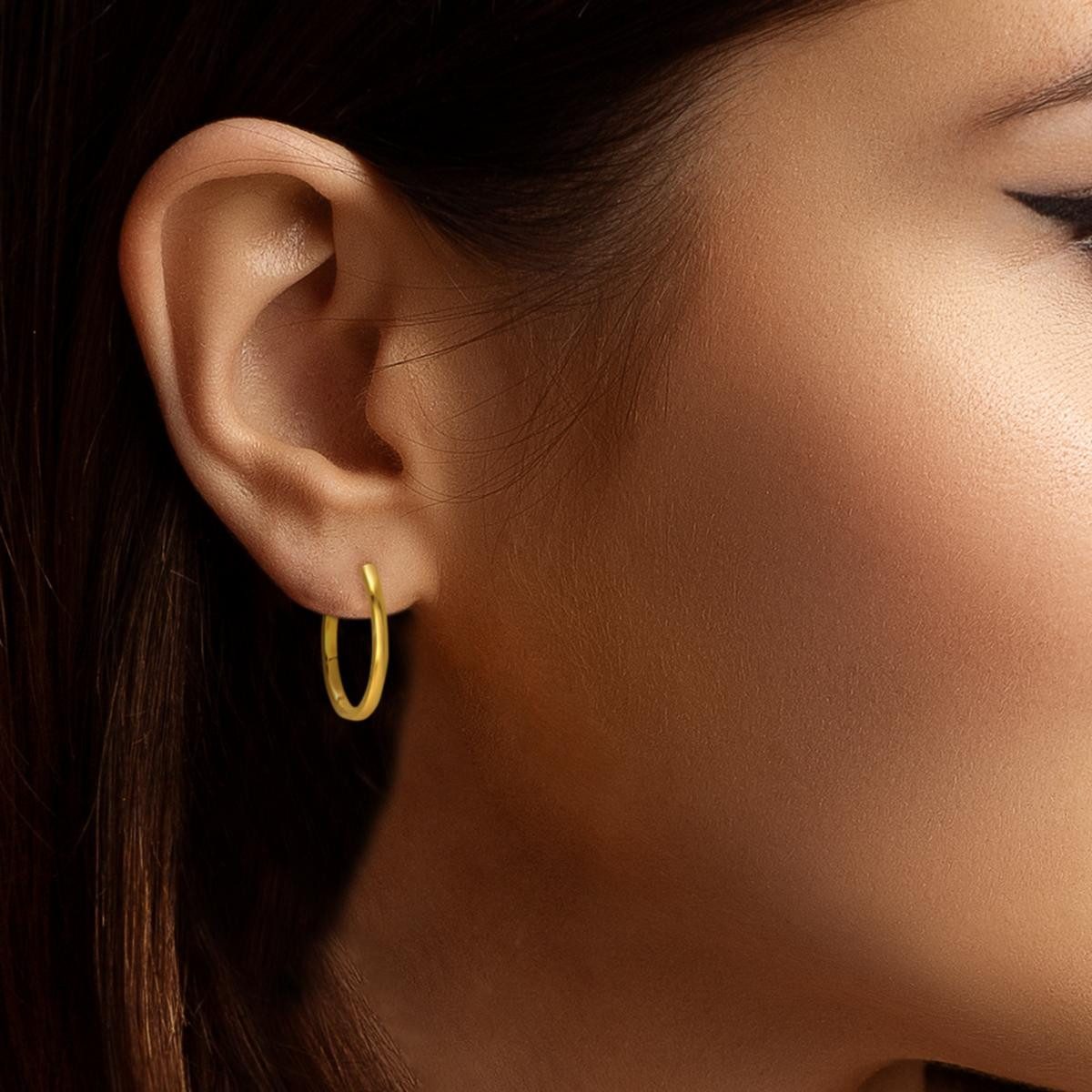 Ars-Argenti Paar Creolen Ohrringe Damen echt 925 Sterling Silber inkl. Geschenkbox (inkl. Schmuckbox), 925 Sterling Silber, Hypoallergen, Wasserfest, Nickelfrei