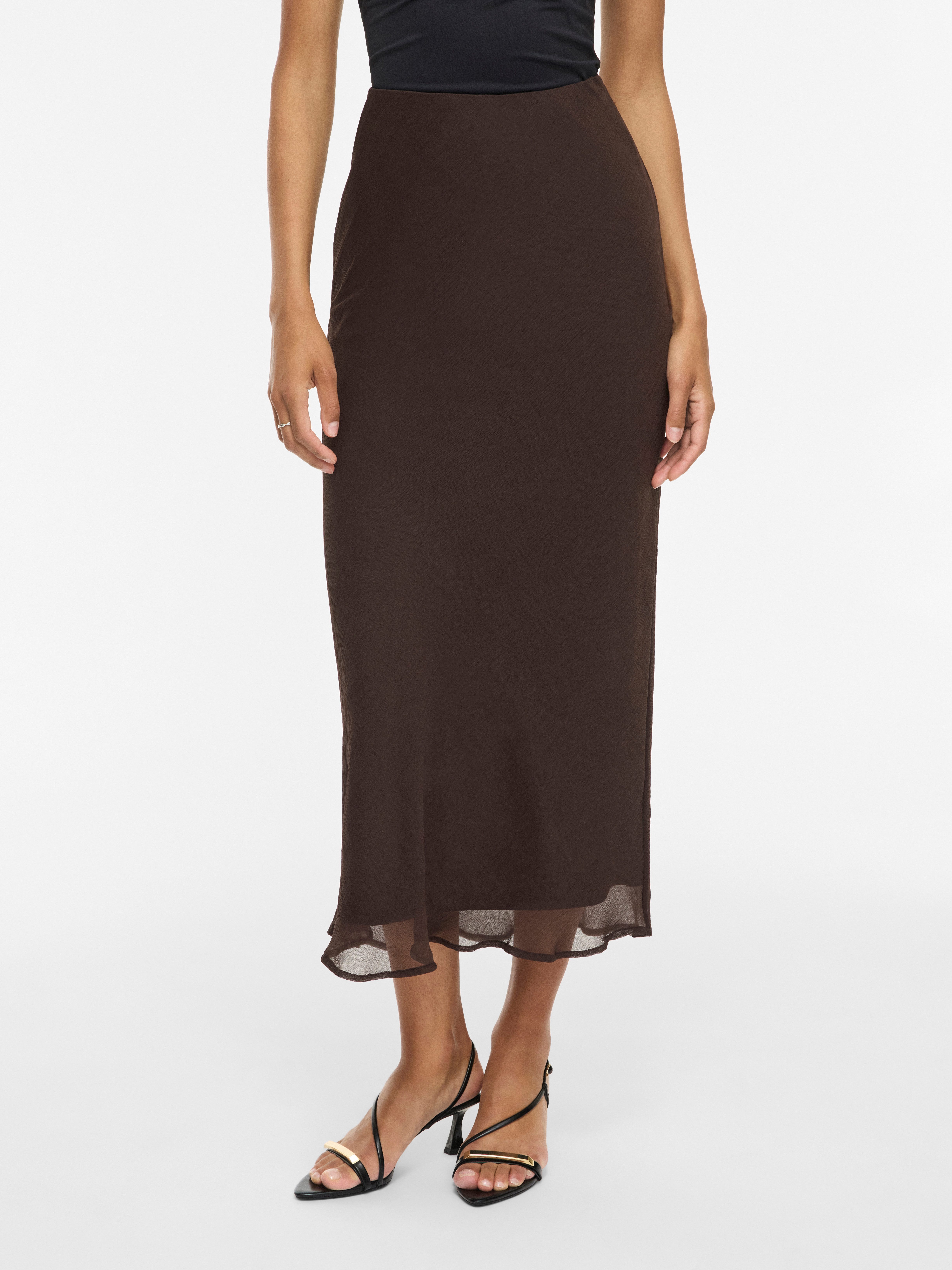 Vila Maxirock VIFALIA HW ANKLE SKIRT - NOOS aus Polyester, hohe Leibhöhe, pflegeleicht