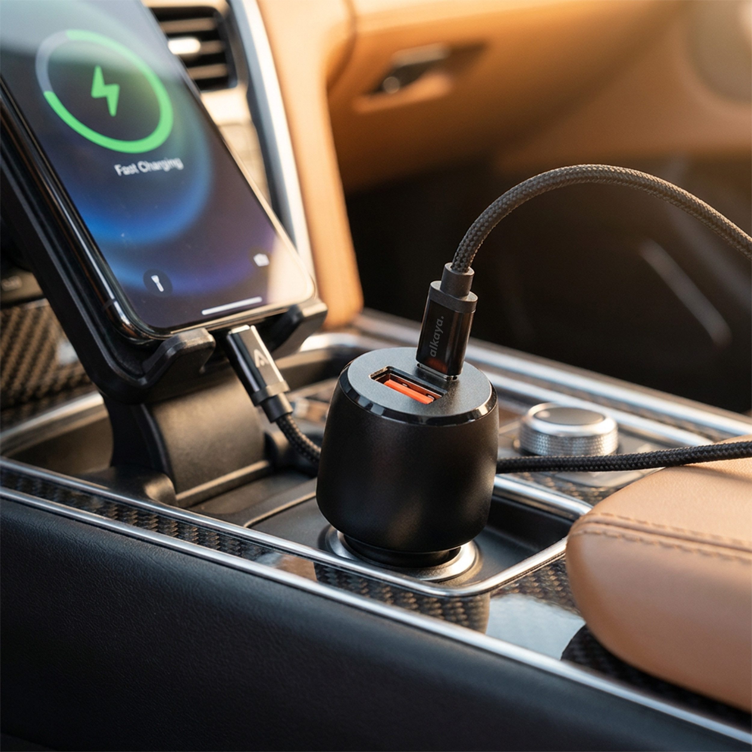 alkaya. Schnellladekabel KFZ Ladegerät USB C Auto Ladekabel Handy Autoladekabel, Für Xiaomi, Für Huawei, für Apple iPhone, für Samsung Galaxy, Für Google, Für Sony, USB-C, Für Apple, USB Typ C (100 cm), Zigarettenanzünder 48W schnellladegerät Datenkabel