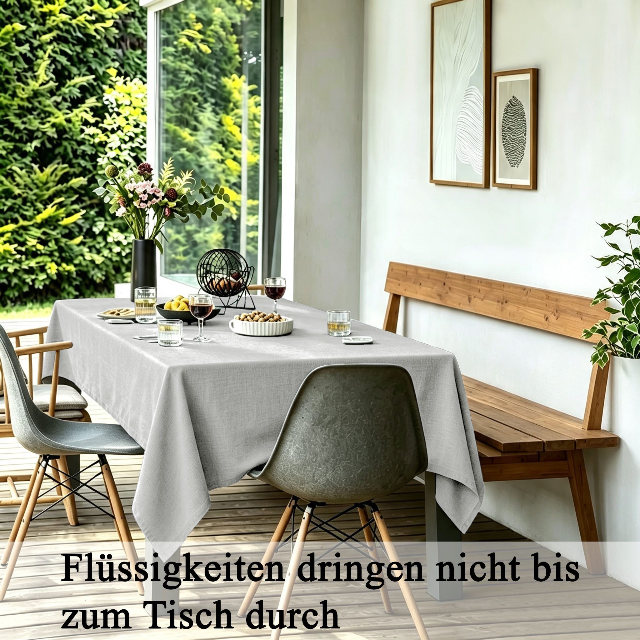 OTTO home Tischdecke Ozzie 1 Stück, Leinenoptik, in eckig und rund (1-tlg), Formstabil & pflegeleicht, eckig oder rund, Dekoration