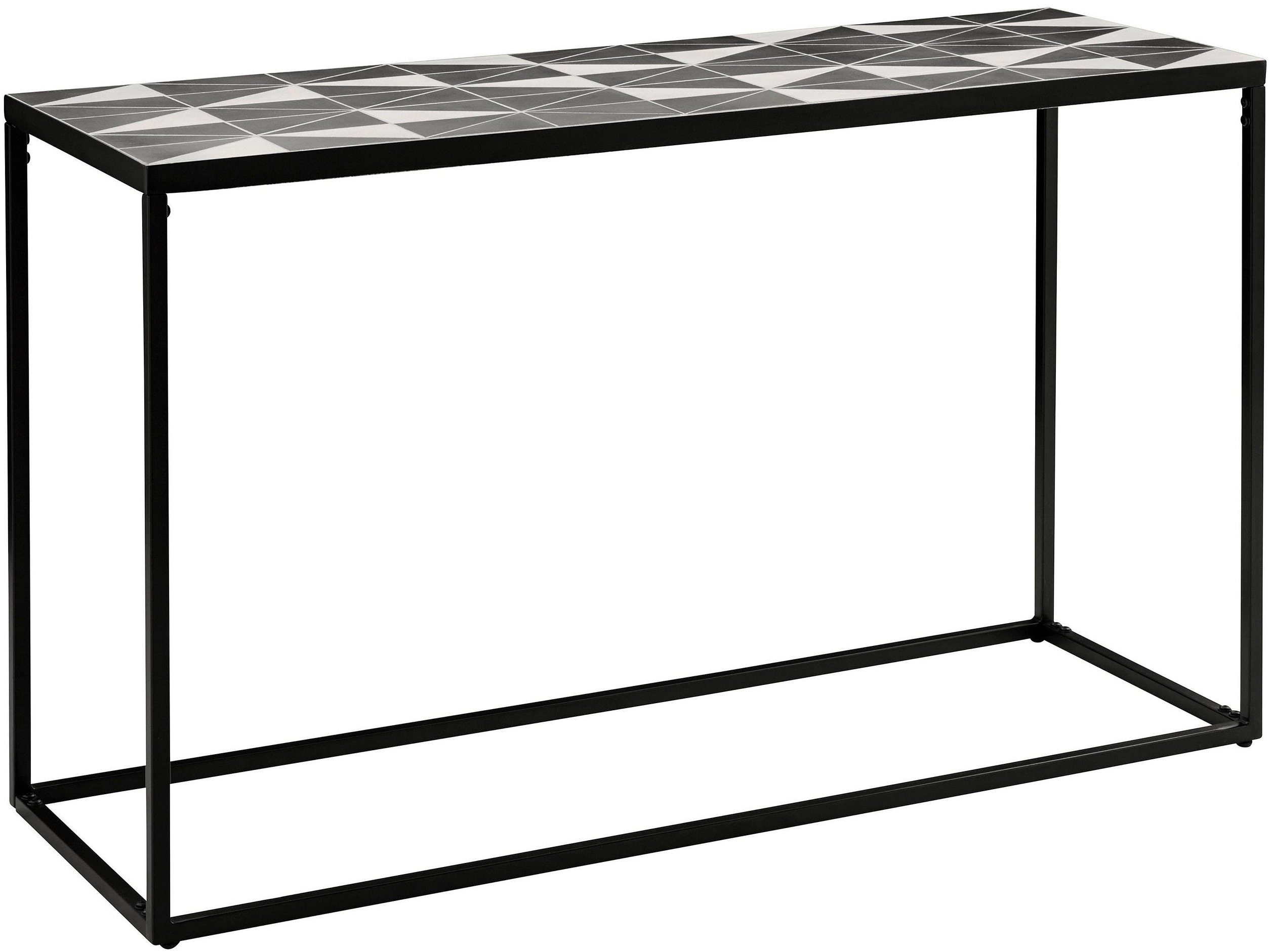 loft24 Beistelltisch Stanley (1-St), Konsolentisch aus Metall, Tischplatte in Mosaik Design, 130 cm breit