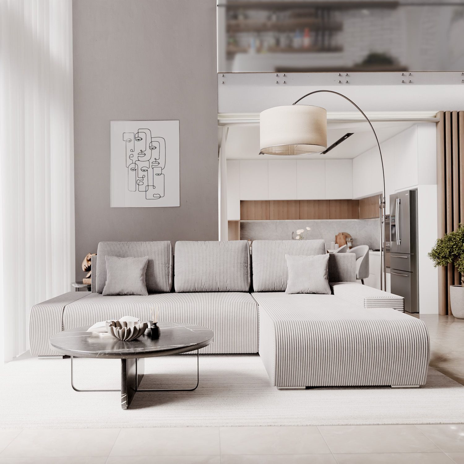 Juskys Ecksofa Iseo, modern, L-Form, Schlaffunktion, günstig online kaufen