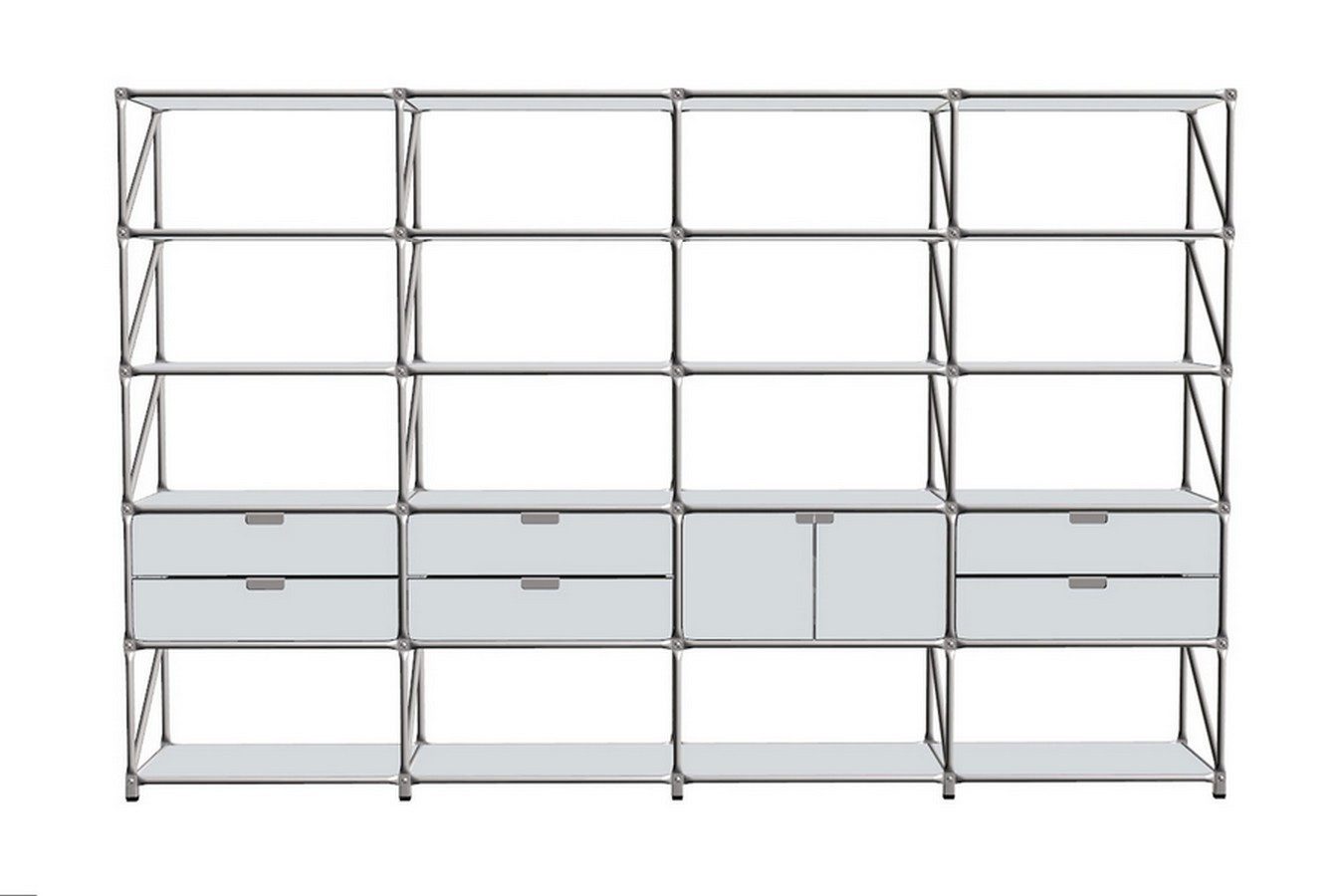 System 180 Standregal Regalwand System 180 lichtgrau B 291 cm