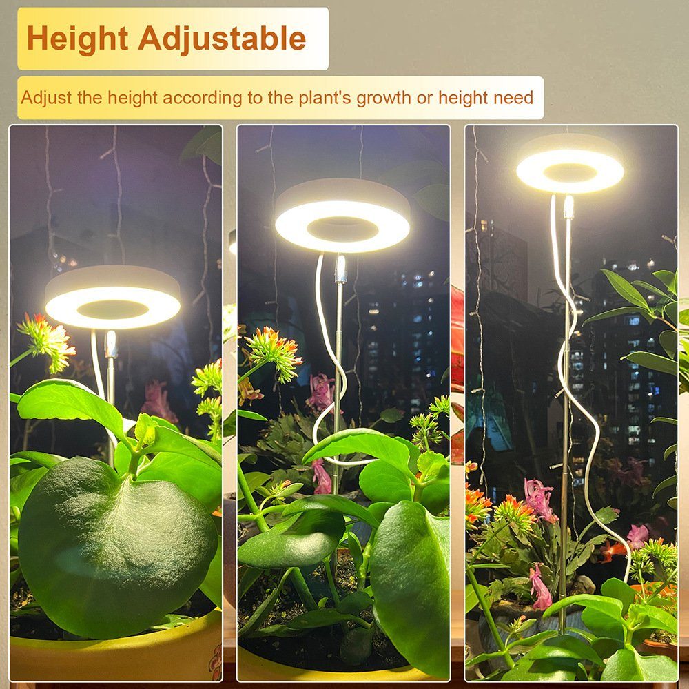 wechselbar LED Pflanzen, Pflanzenlampe Vollspektrum, Gontence Höhenverstellbar, Pflanzenlampe kleine für LED Pflanzenlampe