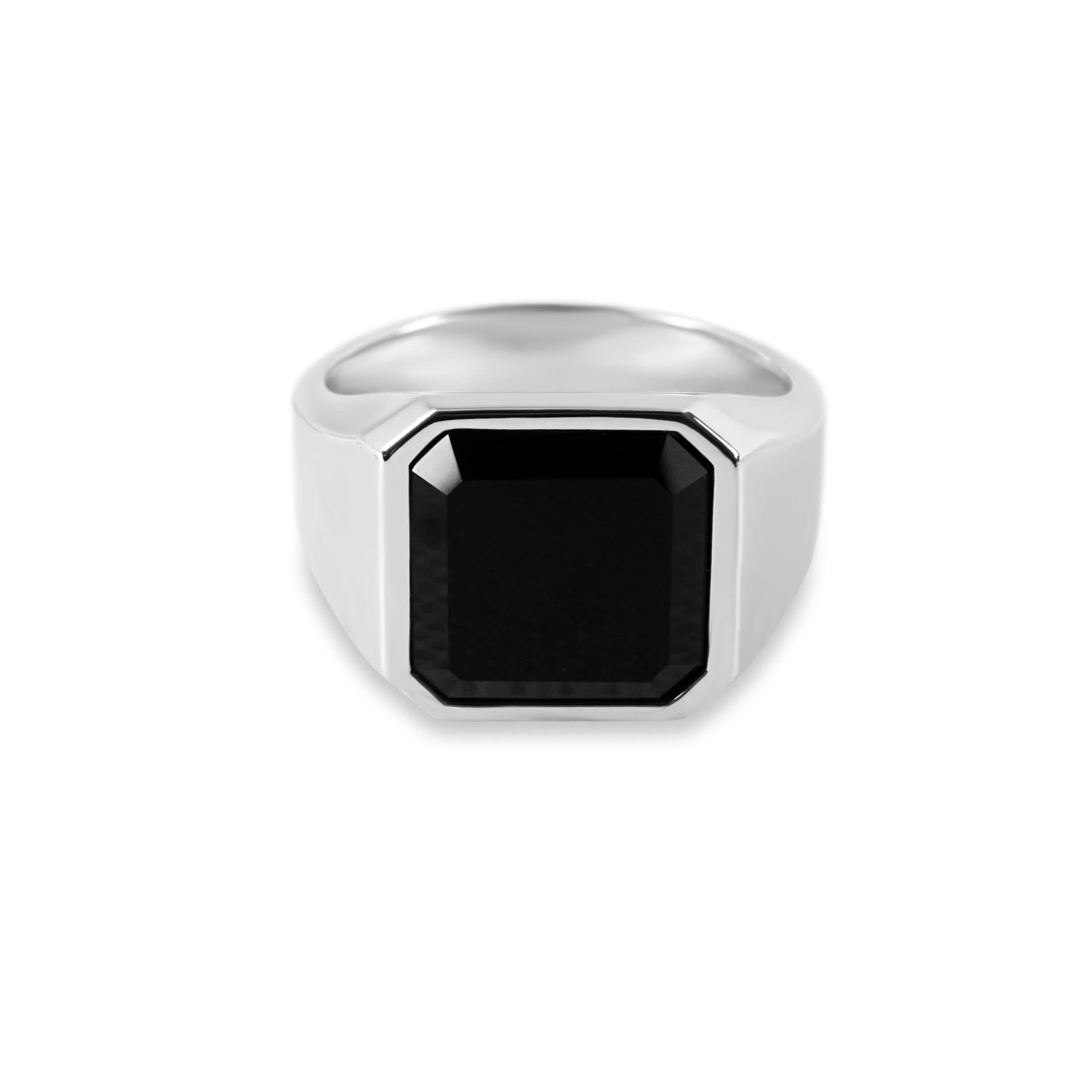 (inkl. Onyx Siegelring Schmuckbox), mit Silber schwarz Fashion handmade, Siegelring Onyx Ring 925 Stein Sprezzi Herren handgemacht, Naturstein,