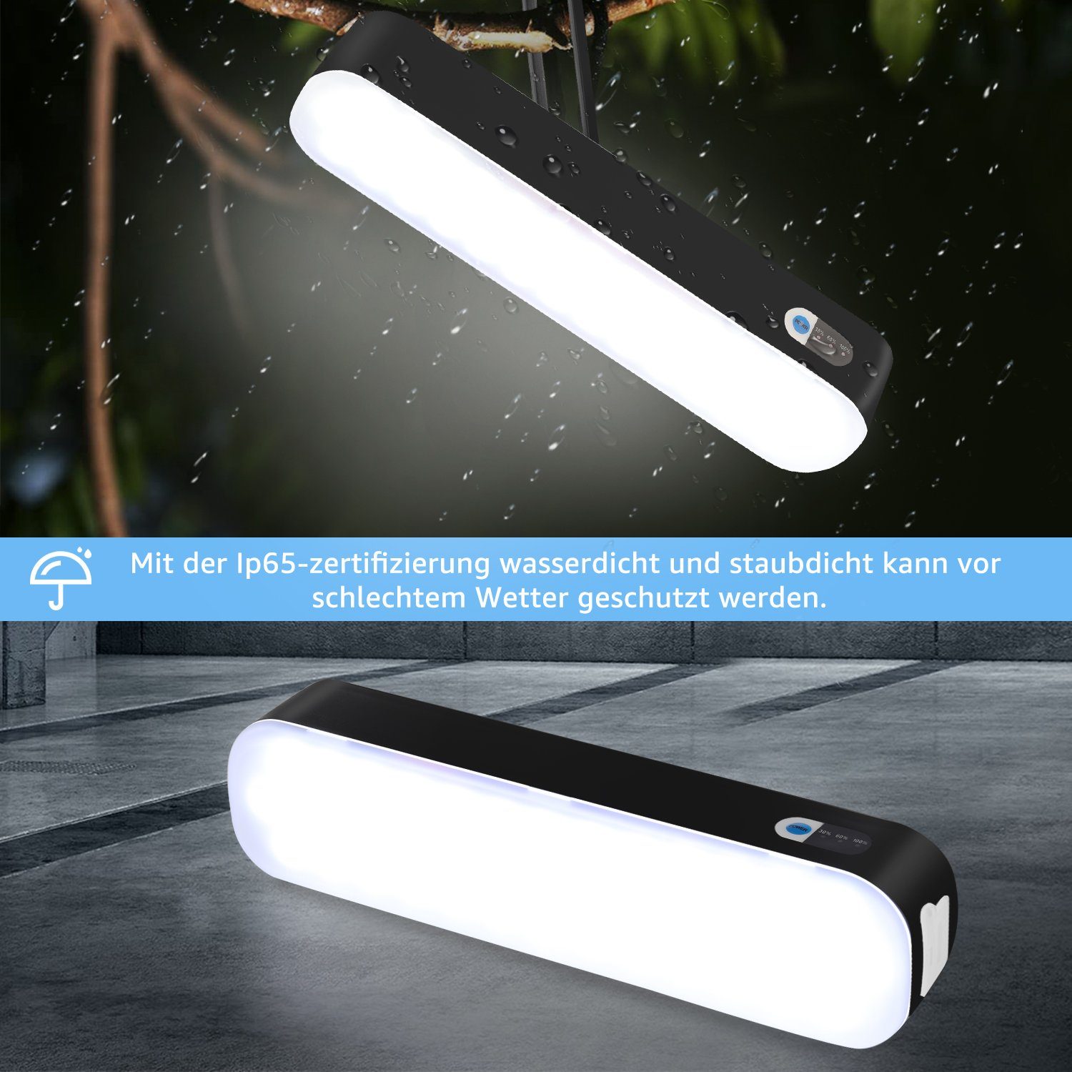 Camping für lampe, fladbare Solarleuchte Schwarz Notwanderung LED Zelte, Licht Lumen,IPX5 kehot 450