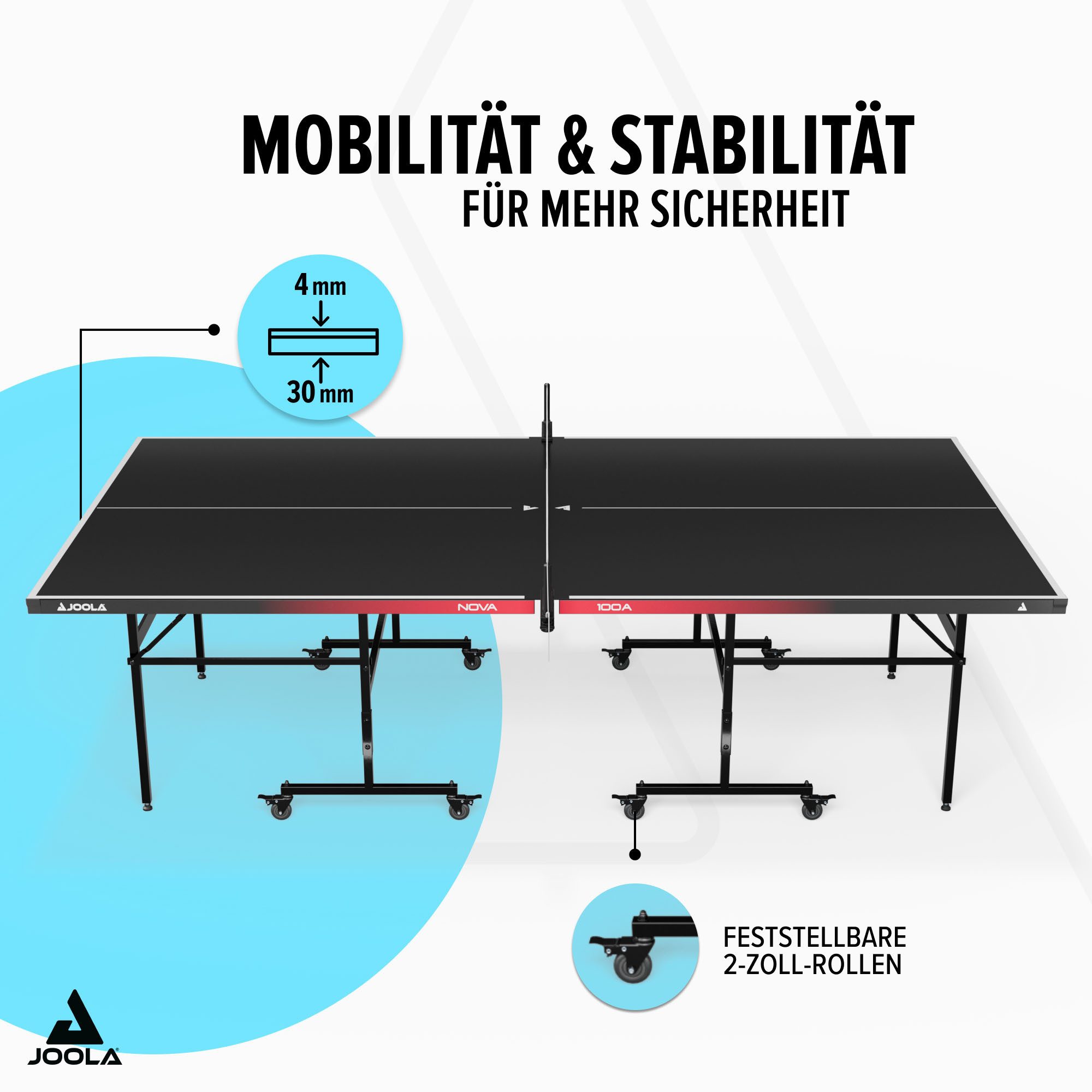 Joola Tischtennisplatte Outdoor Nova 100A (Packung), wetterfest, klappbares Untergestell, inkl. Netz