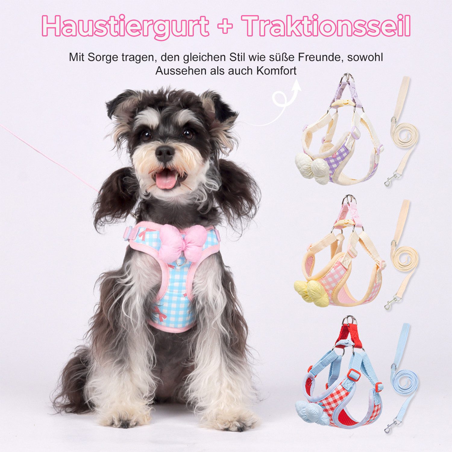 Refttenw Hunde-Geschirr Hundegeschirr mit Hundeleine Kleine günstig online kaufen