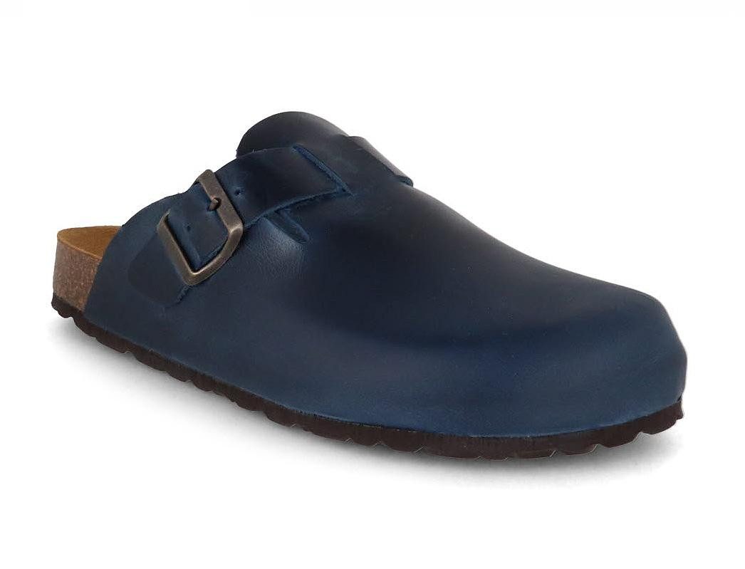 Leder-Clogs 'Helgoland' mit Korkfußbett schmale Passform Hausschuh