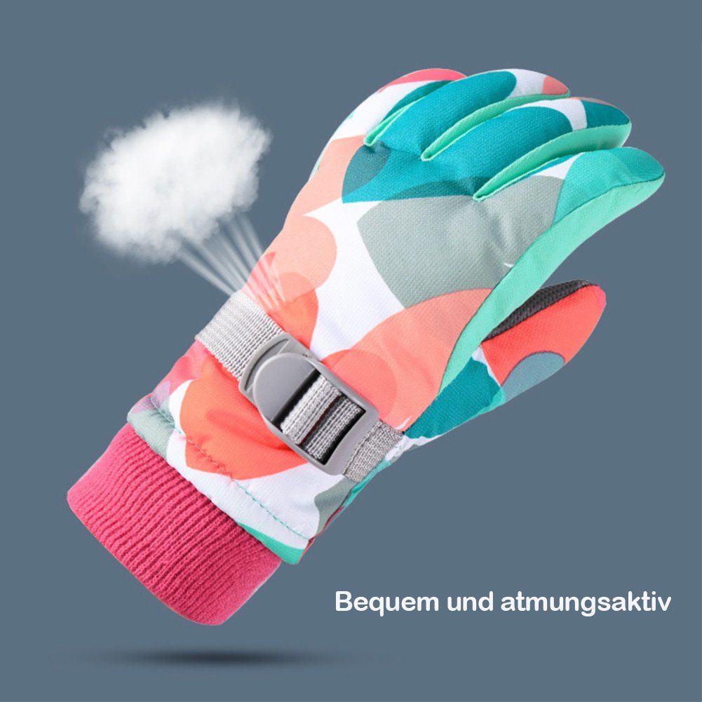 Vivi Idee Skihandschuhe Kinder Winterhandschuhe Schneehandschuhe Wintersport Snowboard Skifahren für Junge mädchen 4-13 Jahre