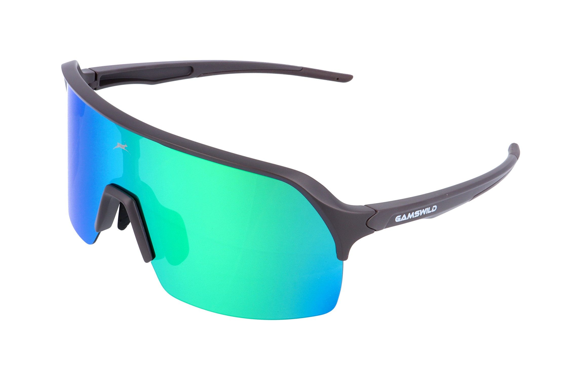 Gamswild Sportbrille UV400 Sonnenbrille Skibrille Fahrradbrille extra große Scheibe Damen, Herren Modell WS0046 in grün, blau, lila