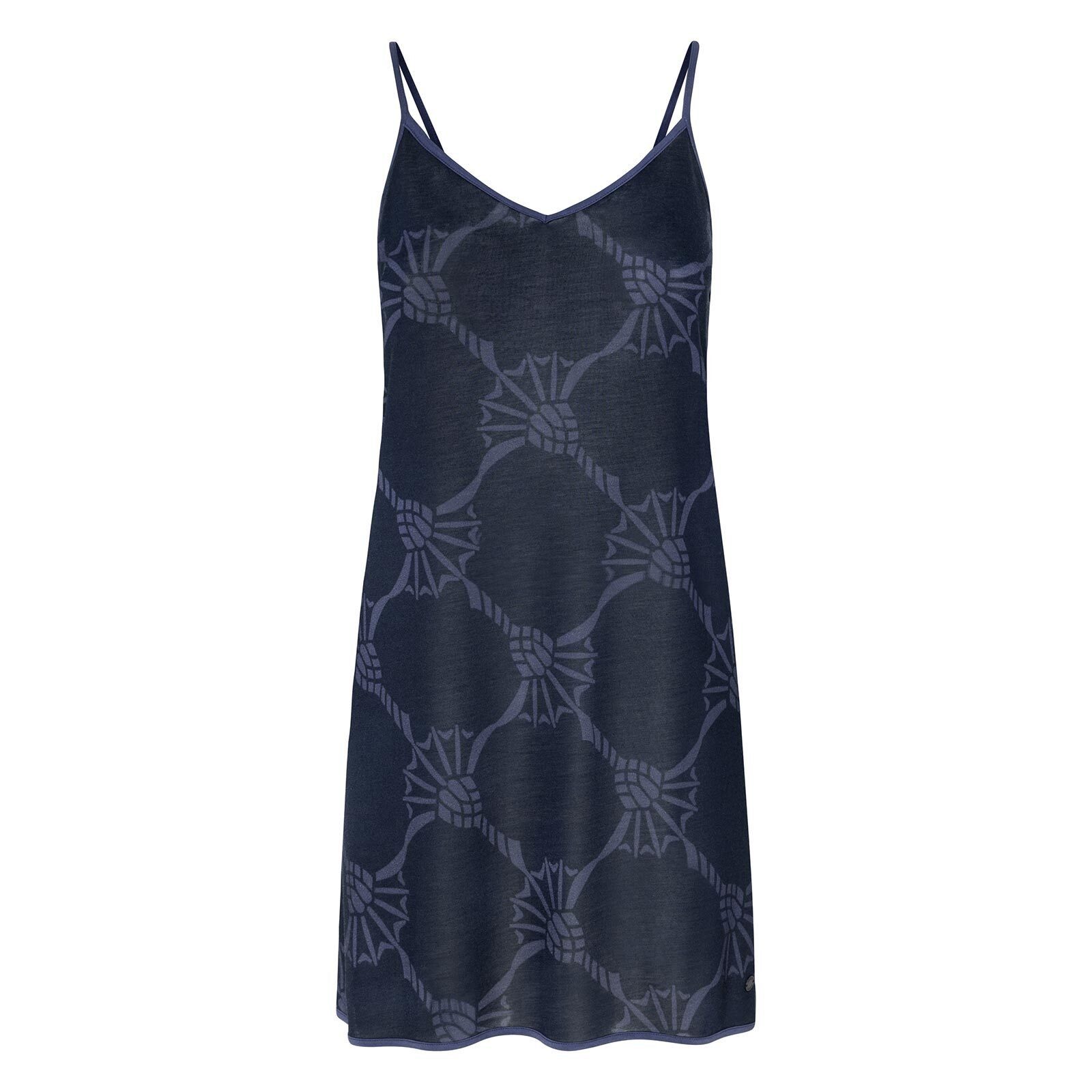 Viskose JOOP! Spaghettiträgern Negligé midnight Sheer aus (1-tlg) Bodywear reiner 246 mit Nachthemd Luxury blue Unterkleid