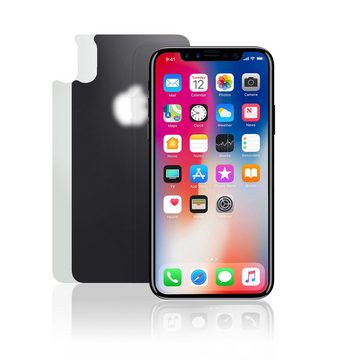 KMP Creative Lifesytle Product Hartglas Rückseitenschutz für iPhone X, XS, 11 pro Silver für Apple iPhone X, XS, 11 Pro, Displayschutzglas, Singlepack, 1 Stück, extra dünn, sehr dünn, bruchfest, Anti-Fingerprint