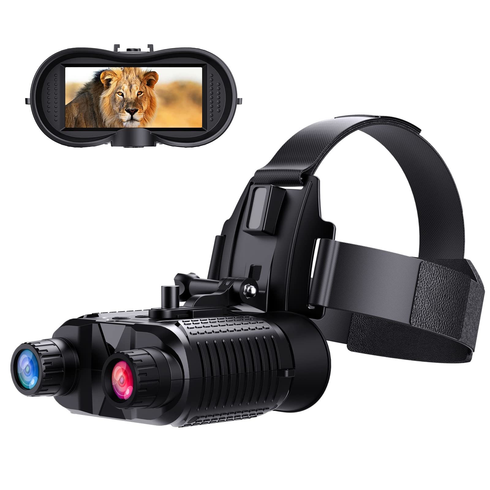 Jioson Nachtsichtgerät NV8160 HD Infrarot mit Helmhalterung – Binokular, Kopf-montiert, 1080P Taktische Helm, für Beobachtung im Freien,Outdoor-Abenteuer
