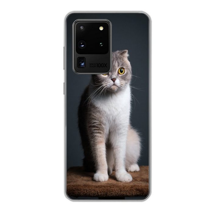 MuchoWow Handyhülle Katze - Haustiere - Licht Phone Case Handyhülle Samsung Galaxy S20 Ultra Silikon Schutzhülle