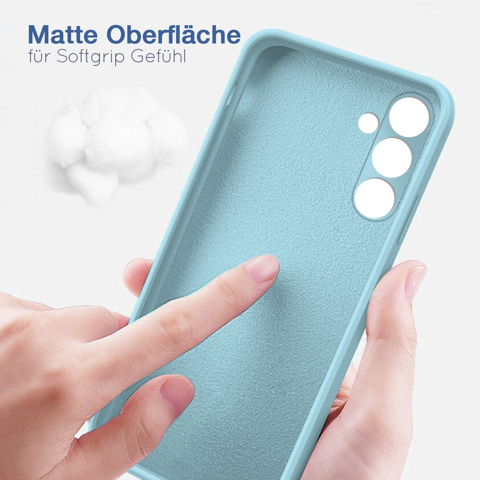 Tec-Expert Handyhülle SoftGrip Cover Hülle für Samsung Galaxy A34 5G, Handy Case Bumper integrierter Kameraschutz flexibel