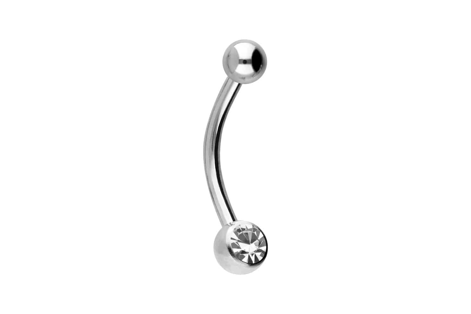 PIERCINGLINE Bauchnabelpiercing Titan Mini Bananabell KRISTALL (Bananabells günstig online kaufen