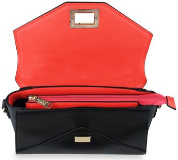 LYDC London Handtasche Damen mit abnehmbarem Gurt, rote Details