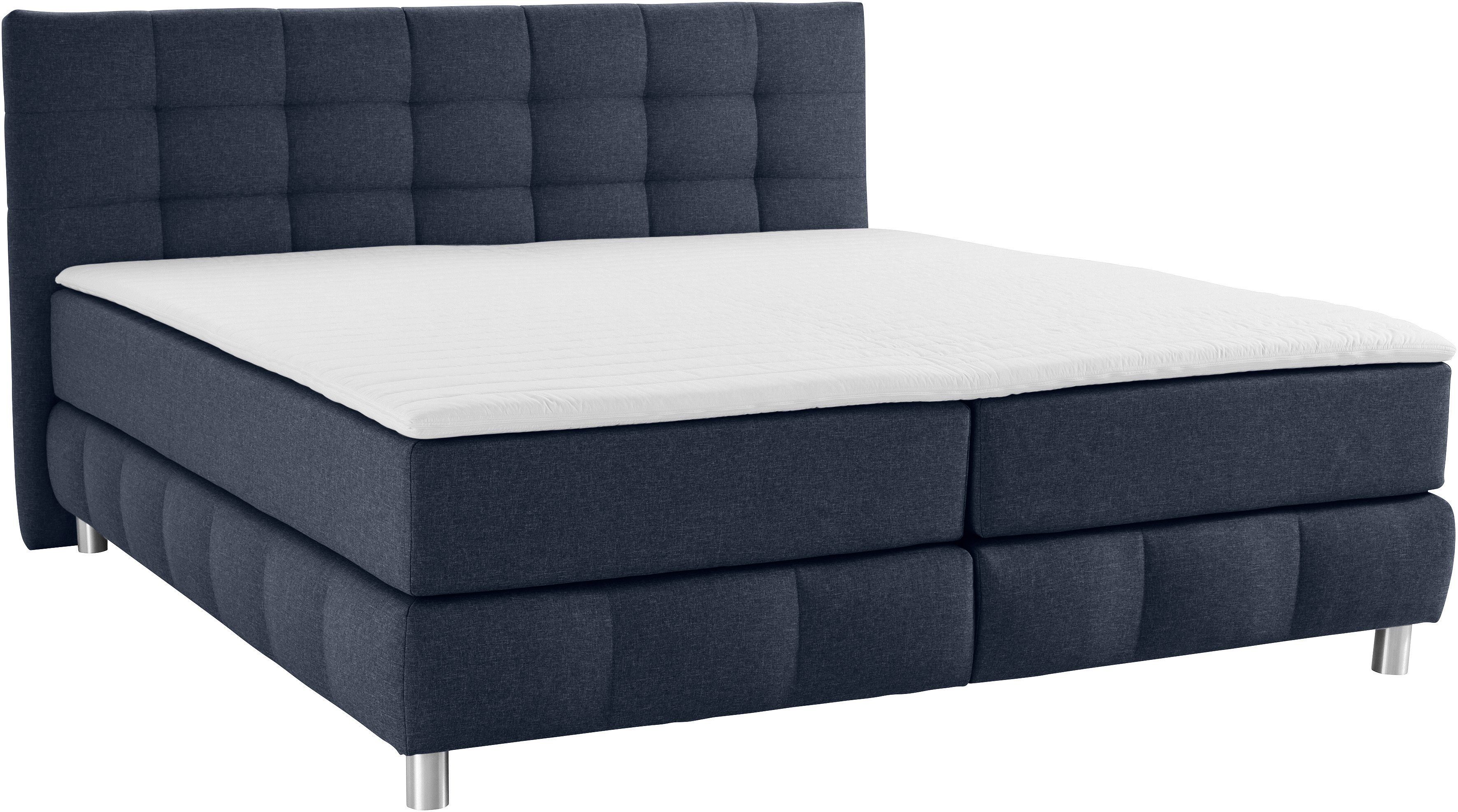 Home affaire Boxspringbett Salo XXL, in Samtoptik oder Struktur, 6 Breiten in Überlänge 220cm, 4 Härtegrade