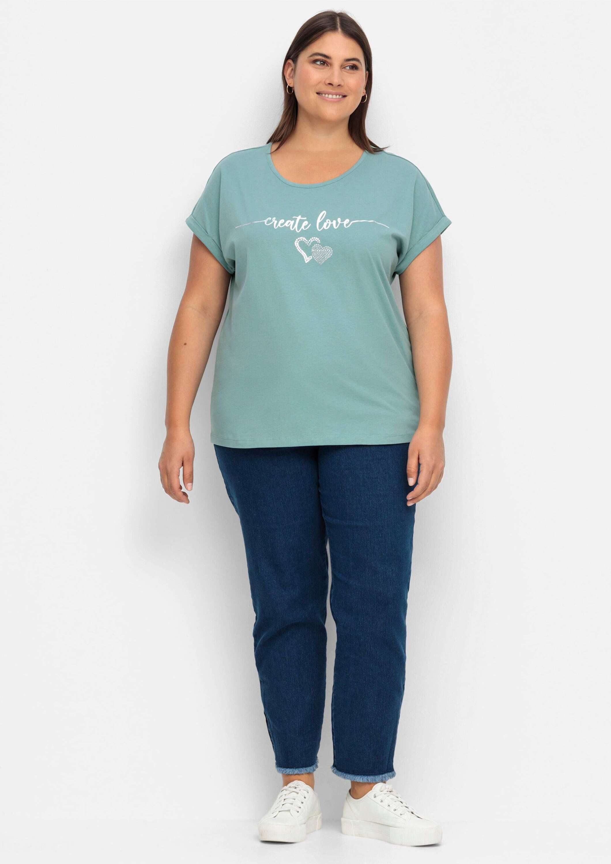 Sieh an! T-Shirt Rundhals-Shirt Extra kurz