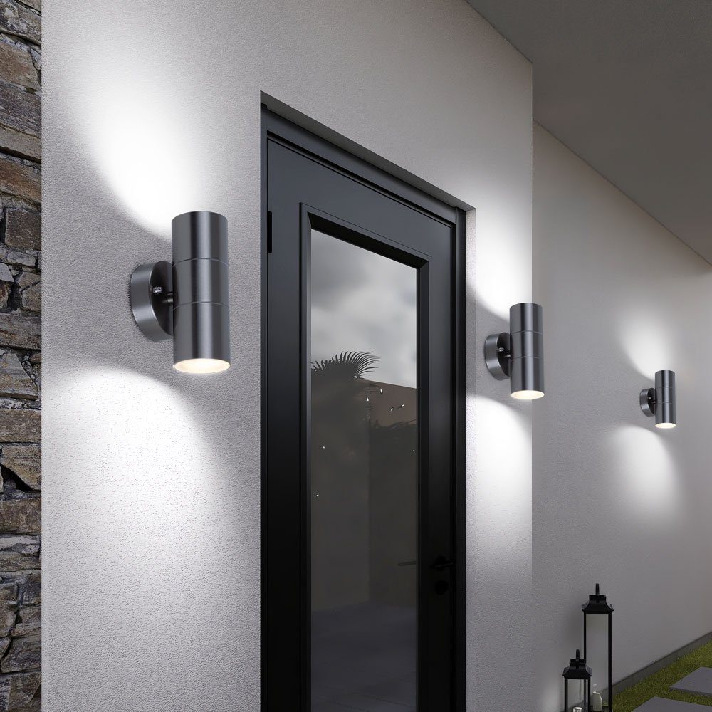 Wandleuchte Außen-Wandleuchte, mit inklusive, Fernbedienung Außenwandleuchte Innen/Außen LED Warmweiß, Leuchtmittel etc-shop