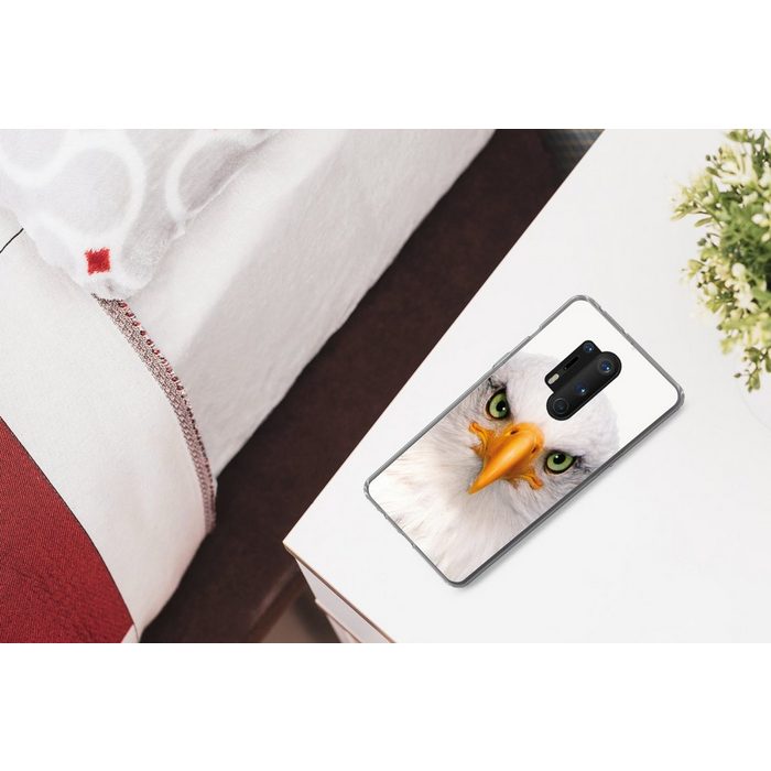 MuchoWow Handyhülle Jungen - Adler - Amerikanischer Weißkopfseeadler - Vogel - Porträt - Phone Case Handyhülle OnePlus 8 Pro Silikon Schutzhülle AN10920