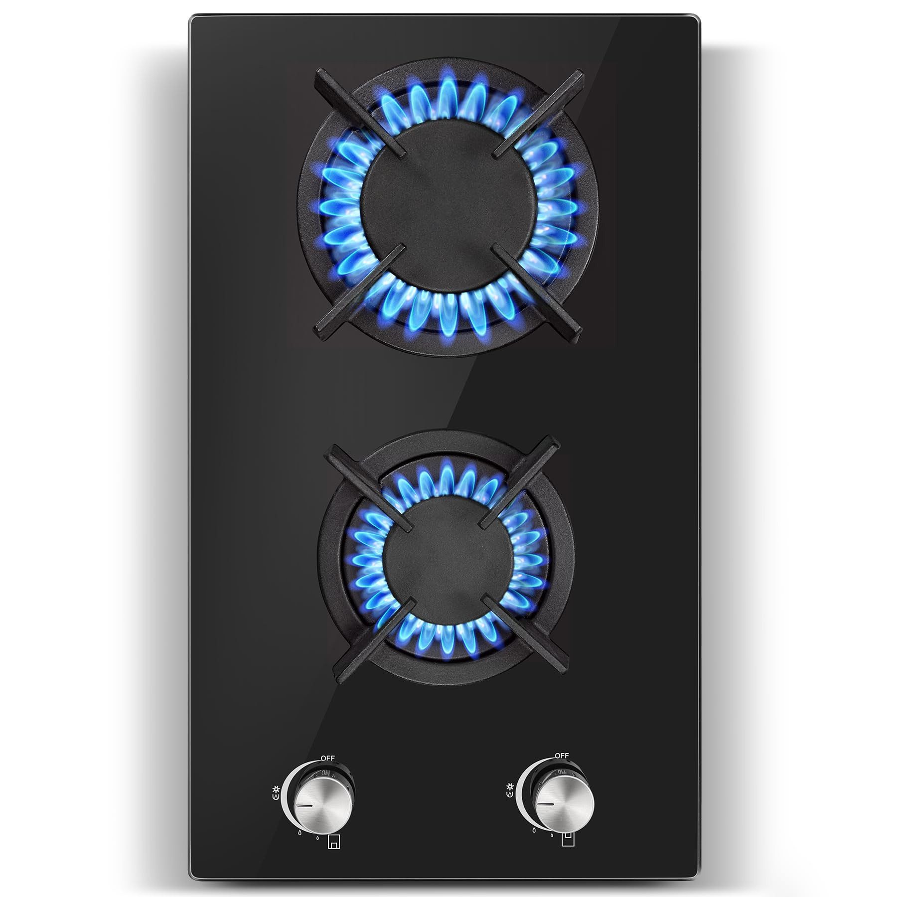SNDOAS Gas-Kochfeld, Geeignet für Erdgas & Propangas, Gusseisen-Roste, 220–240V