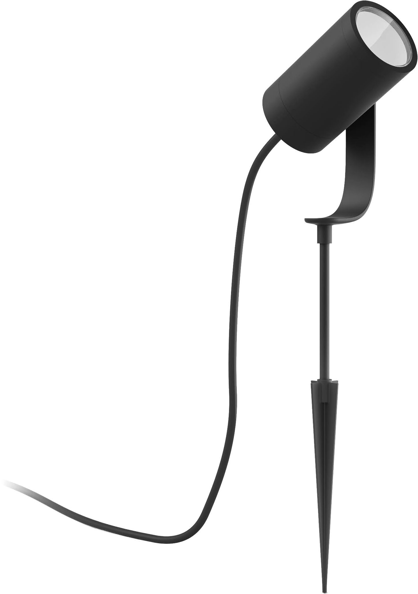 Philips Hue Smarte LED-Leuchte White & Color Ambiance Lily Spot 1 flg. Schwarz Basis-Set, Abschaltautomatik, Bluetooth, CCT - über Fernbedienung, Dimmfunktion, Farbsteuerung, Farbwechsel, Leuchtdauer einstellbar, Memoryfunktion, Nachtlichtfunktion, RGB, Smart Home, Timerfunktion, dimmbar über Fernbedienung, erweiterbar, mehrere Helligkeitsstufen, LED wechselbar, RGB, Outdoor Niedervolt-System inkl. Netzteil