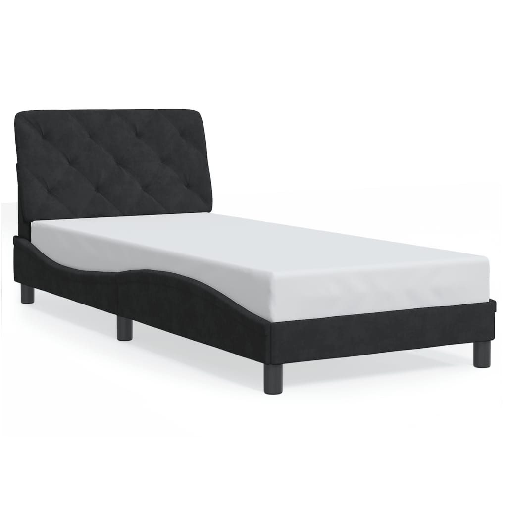 vidaXL Bett Bettgestell ohne Matratze Schwarz 90x190 cm Samt günstig online kaufen