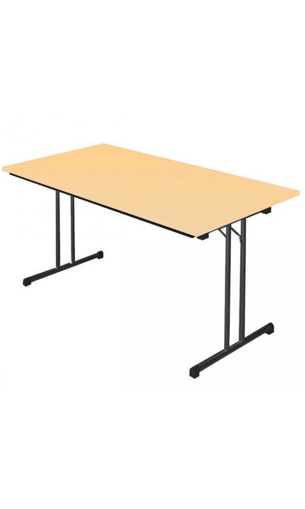 Steelboxx Klapptisch Klapptisch Besprechungstisch Konferenztisch Schreibtisch 120 x 80 cm (Komplett-Set, 1-St), Maße: H 750 x B 1200 x T 800 mm, stapelbar Gestell: RAL 9005 Tiefschwarz/ Tischplatte: Ahorn-Dekor