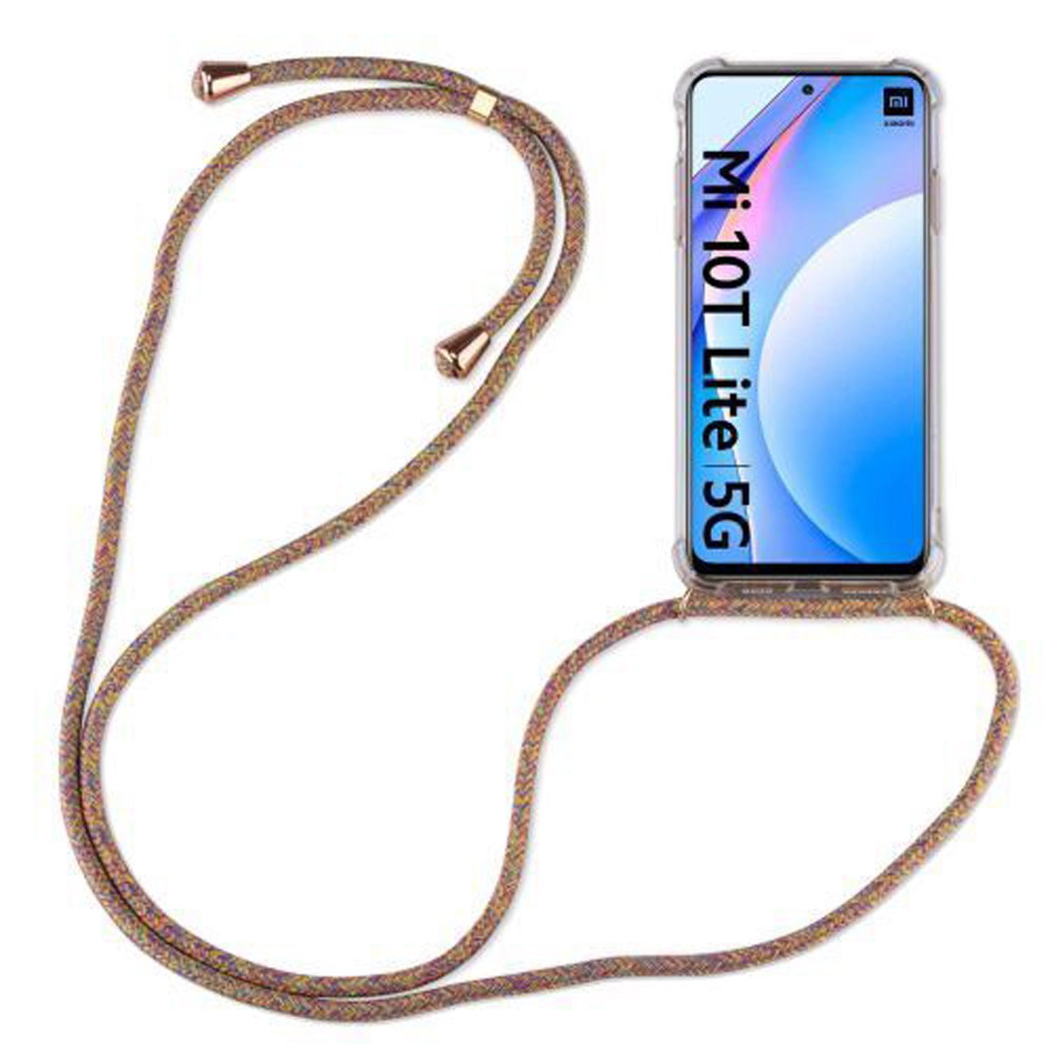 betterfon Handykette für Xiaomi Mi 10T Lite Handyhülle mit Band & Kordel Bumper Rainbow, Hände frei – mit Silikonhülle & Schnur für flexiblen Alltag