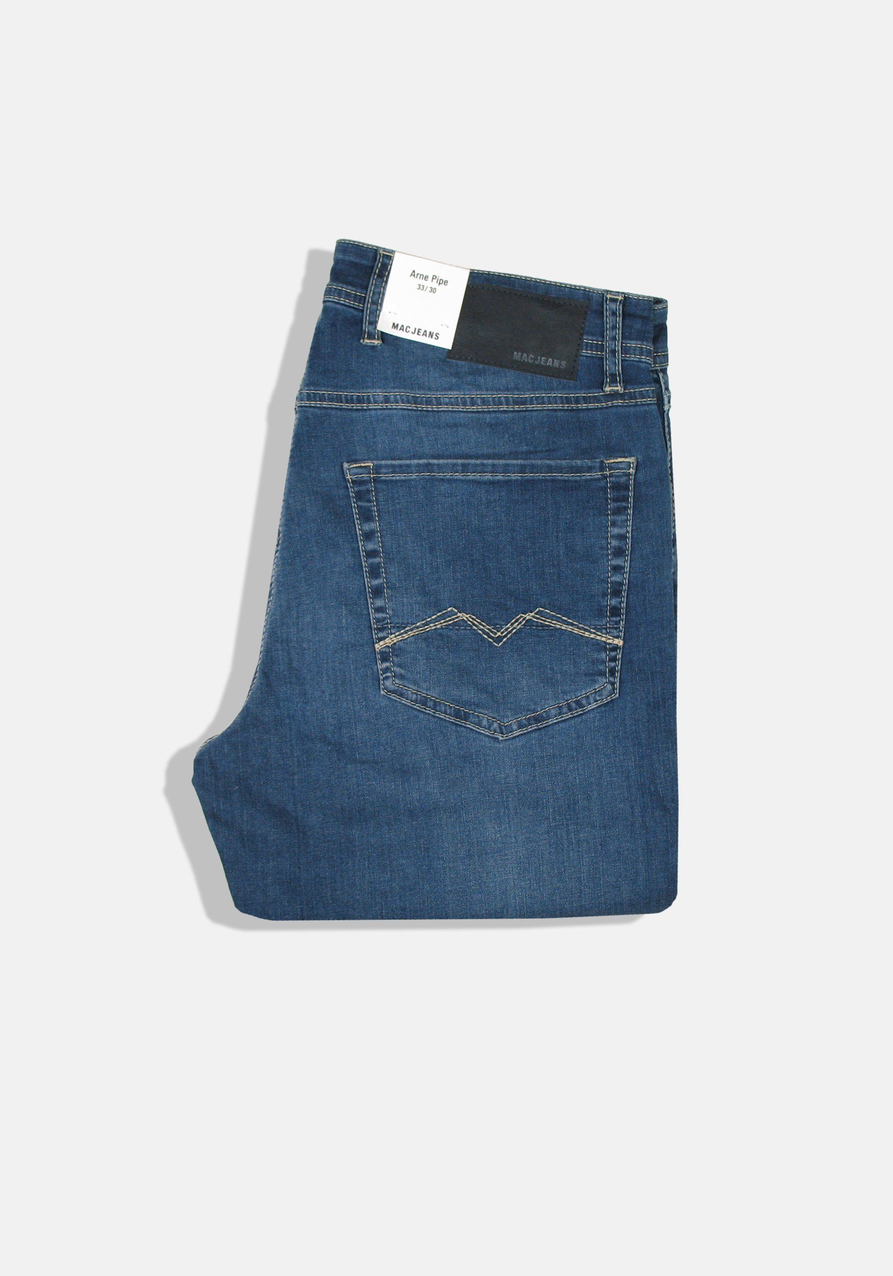 MAC 5-Pocket-Jeans und Wash Arne Vintage Ocean Stretch-Denim, Pipe elastisch bequem super