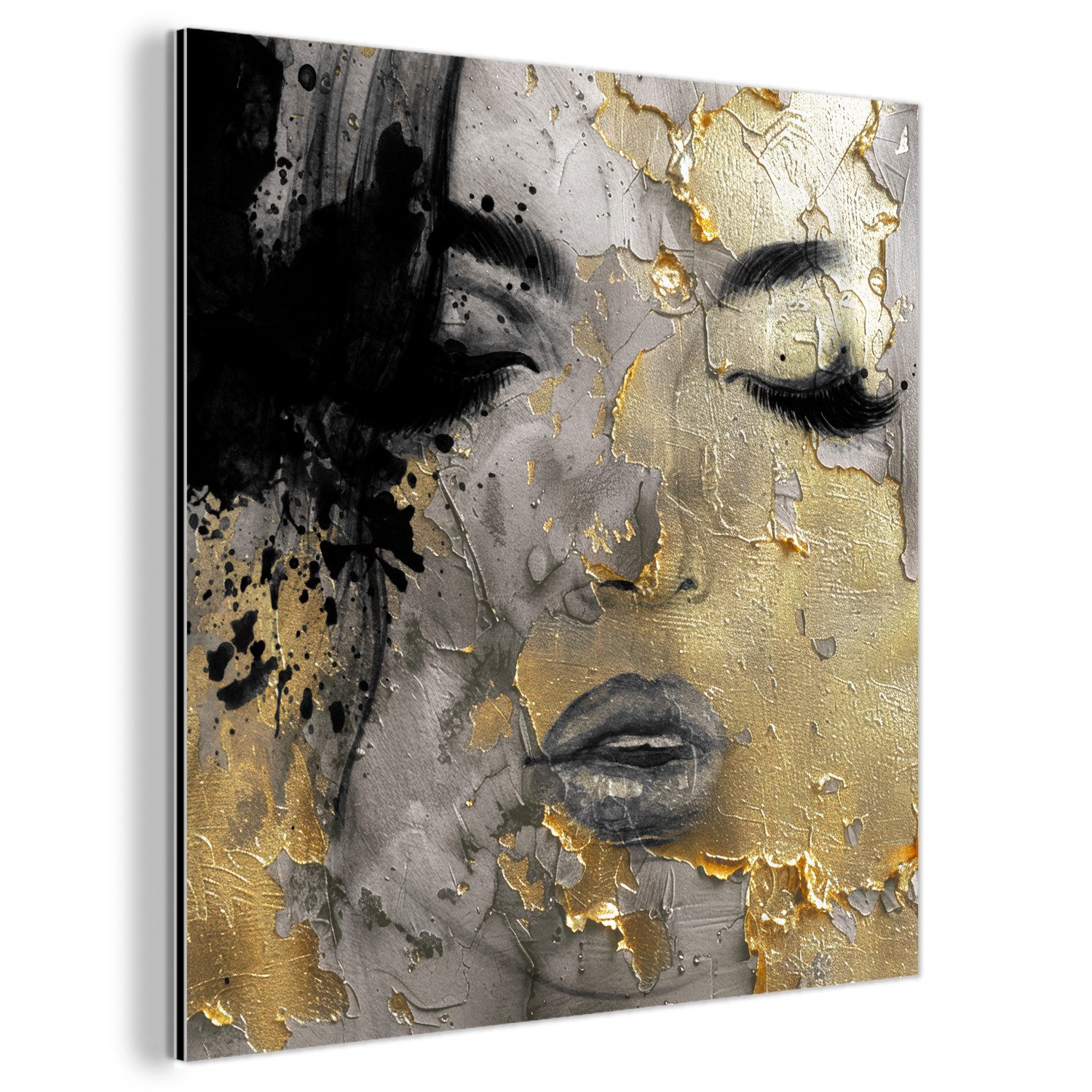 MuchoWow Metallbild Frau - Kunst - günstig online kaufen