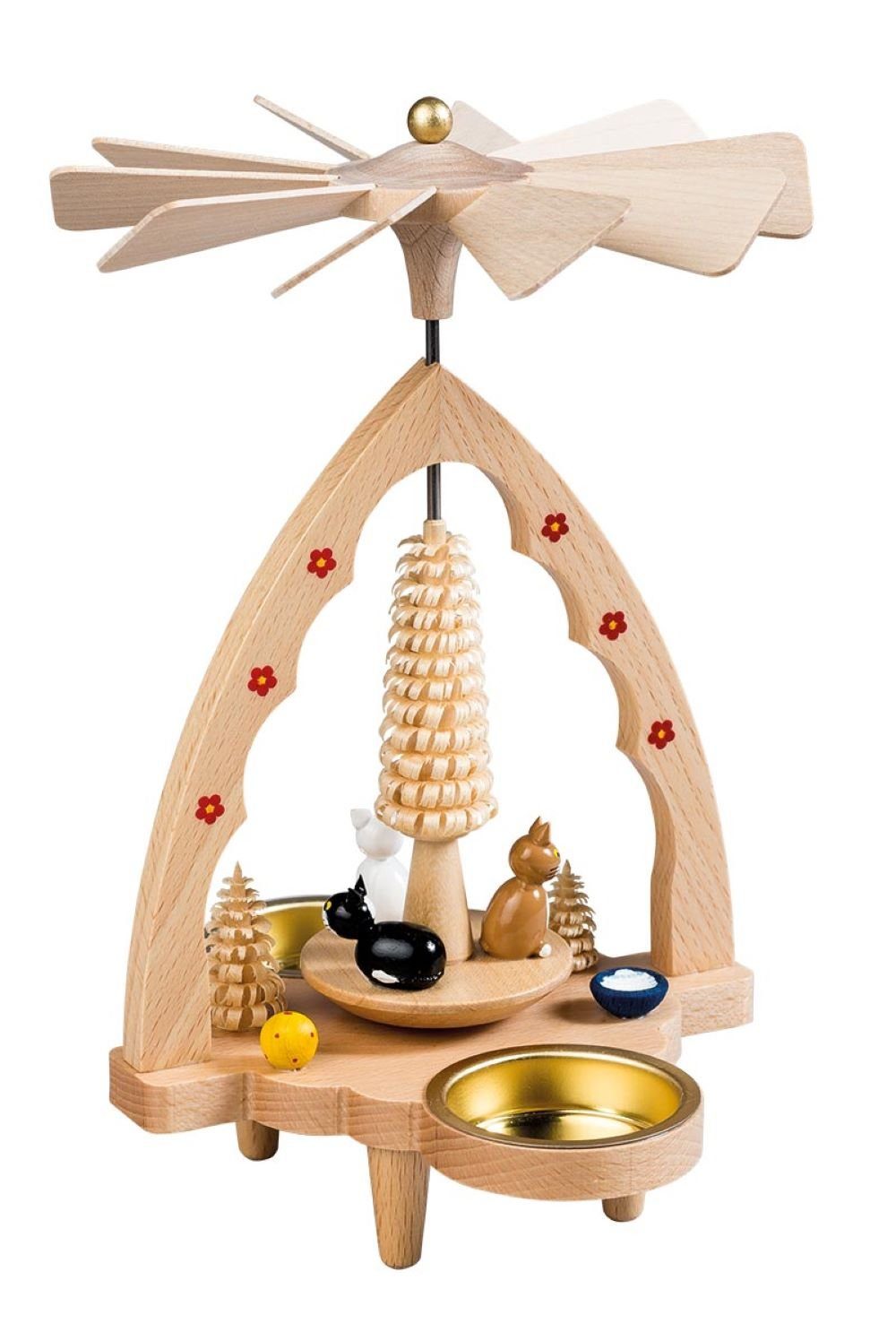 Richard Glaesser Weihnachtspyramide Teelichtpyramide Katzen, Höhe 20 cm, Ha günstig online kaufen