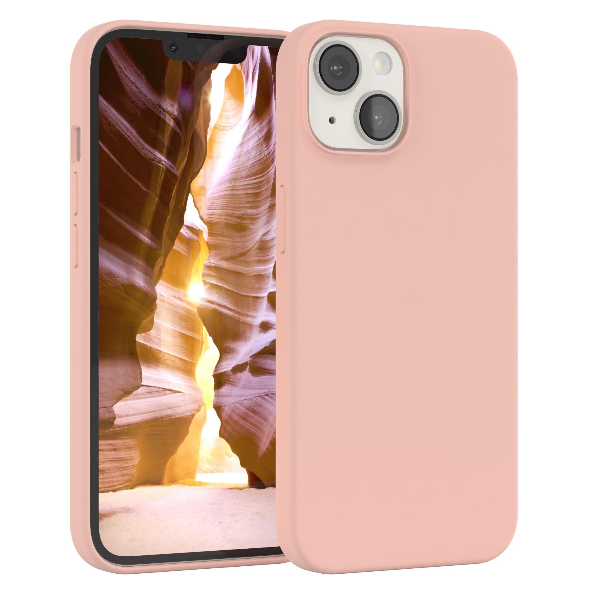 EAZY CASE Handyhülle Premium Silikon Case für Apple iPhone 14 6,1 Zoll, Silikon Schutzhülle mit Kameraschutz kratzfest Cover Rosa / Altrosa
