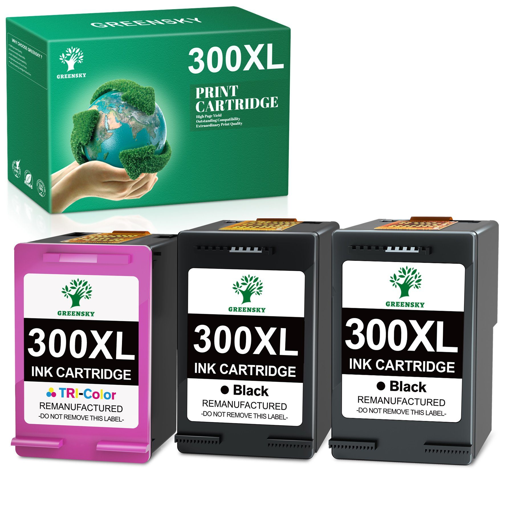 Greensky 3er-pack für photosmart Tintenpatrone Deskjet 300 300XL f4210 c4680 HP