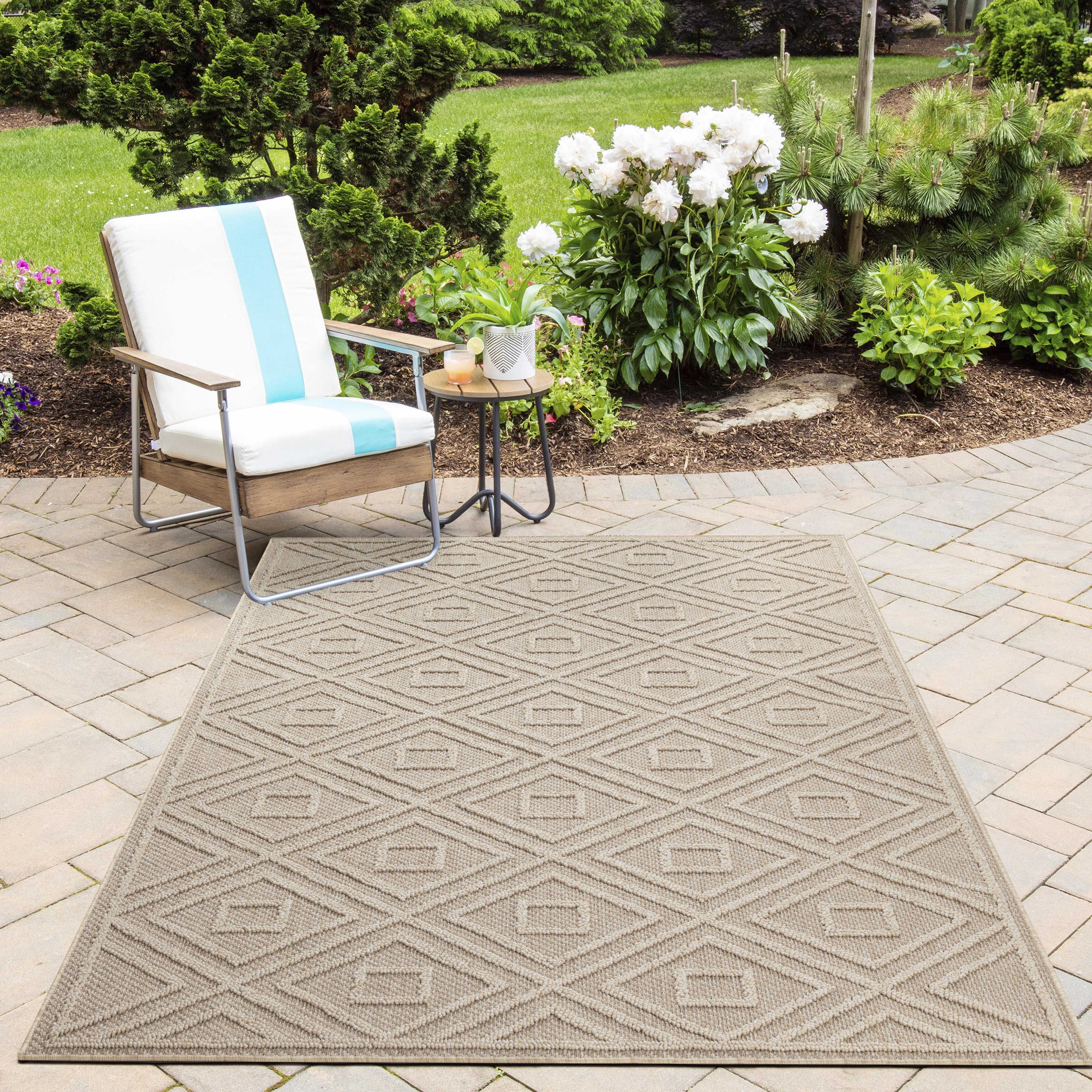 Stilvoll Günstig Outdoorteppich Teppich für den Flur oder Küche Rauten Design, Läufer, Höhe: 8 mm
