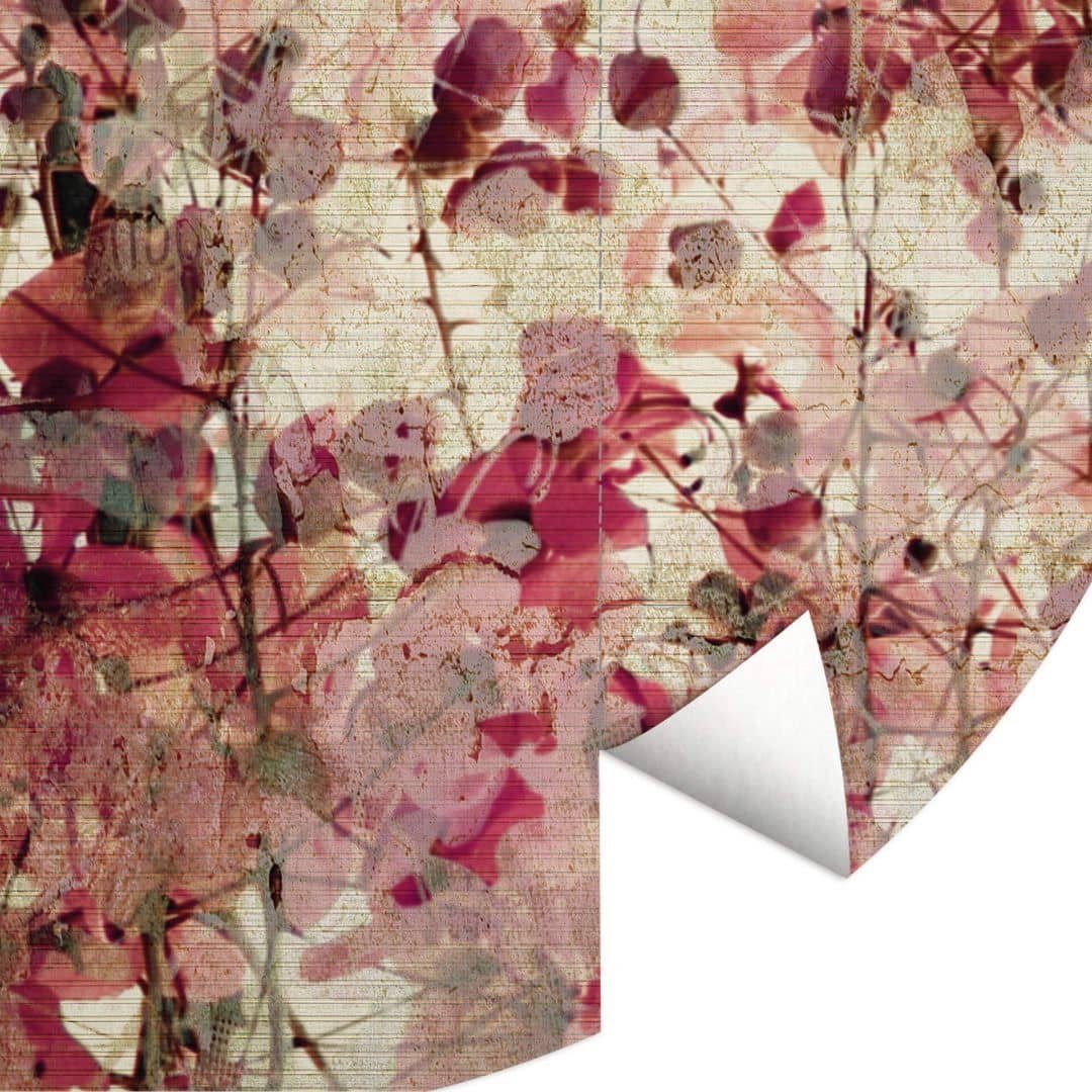 K&L Wall Art Fototapete Fototapete Vintage Blüte Florale Vliestapete Vintage Deko Blumentapete, Blütenmuster Tapete