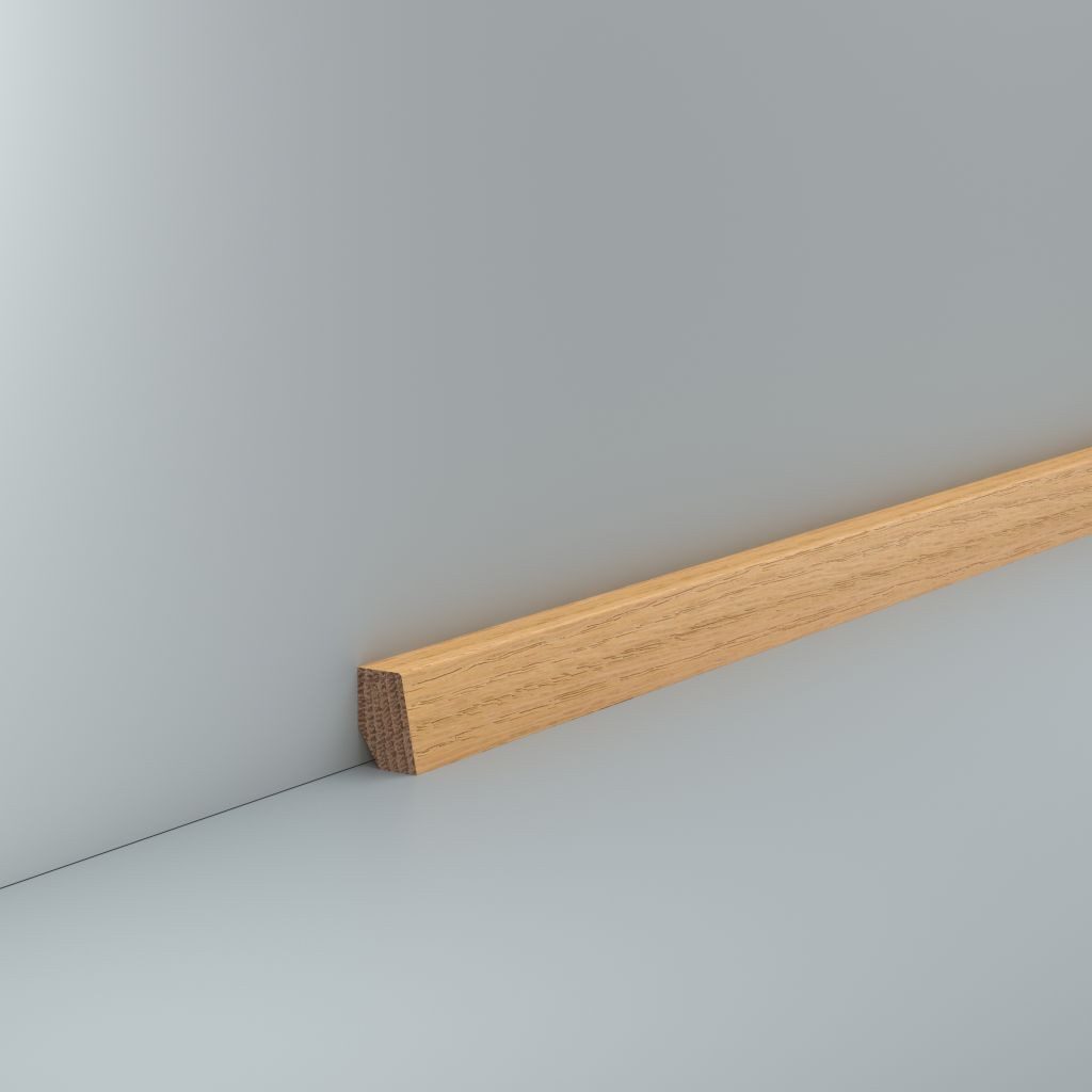 Südbrock Sockelleiste Sockelleiste Vorsatzleiste 14 x 20 Bergeiche unbehandelt Deckleiste, L: 200 cm, H: 2 cm, 1-St.