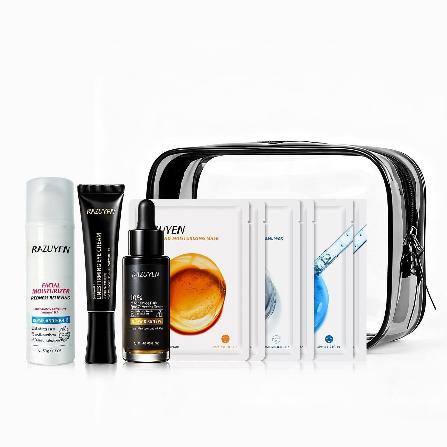 LuxusKollektion Pflege-Geschenkset 9-teiliges Gesichtspflege Set mit Kosmetiktasche
