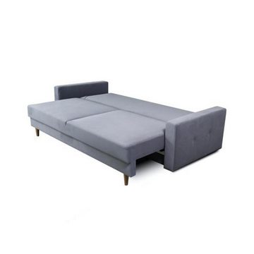 JVmoebel 3-Sitzer, Modern Sofa 3 Sitzer Grau Sofas Holz Elegantes Wohnzimmer