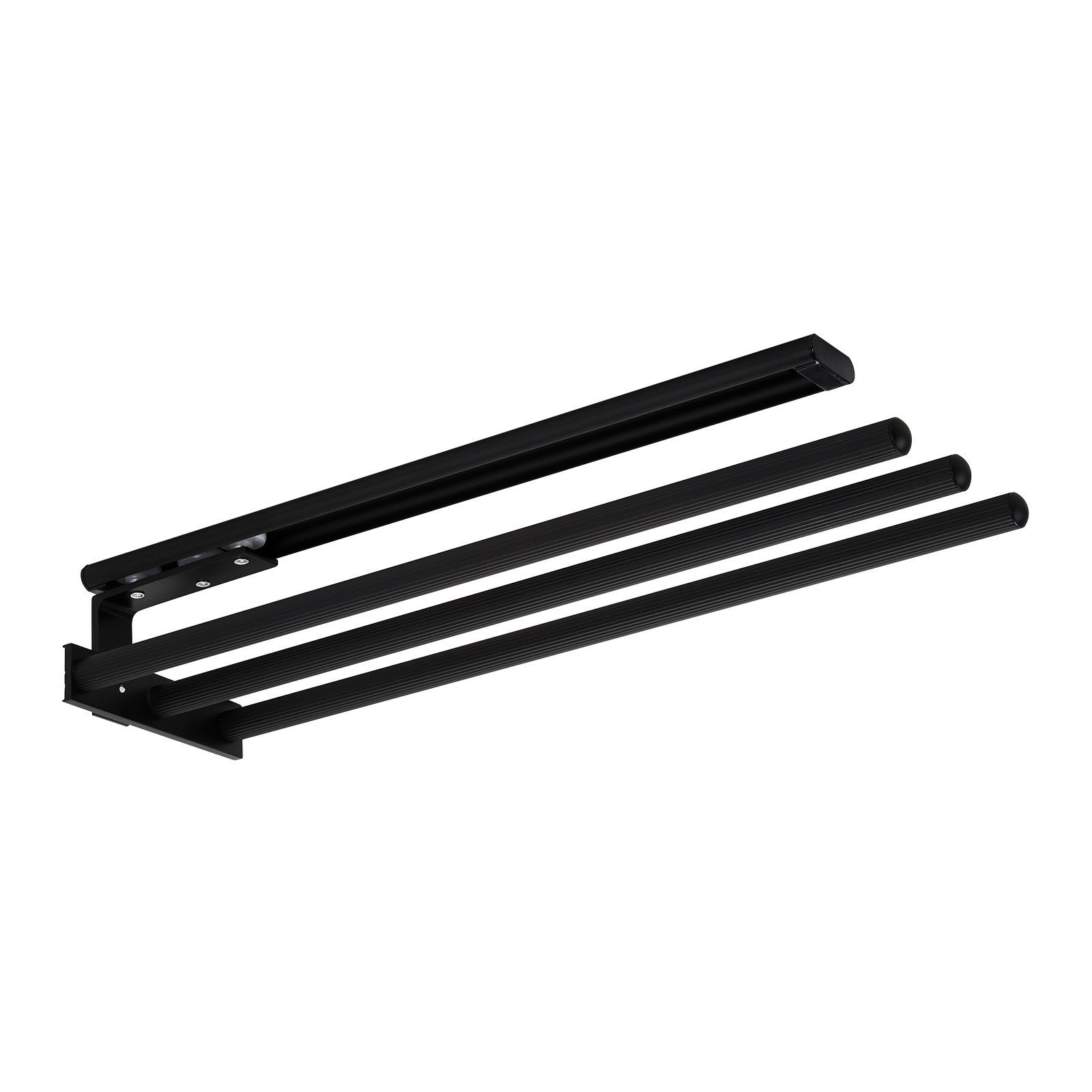 SO-TECH® Teleskop-Handtuchhalter TED Aluminium schwarz matt für Bad oder Küche, 3-armig schwarz matt (450 - 730 mm, ausziehbar, drehbar)