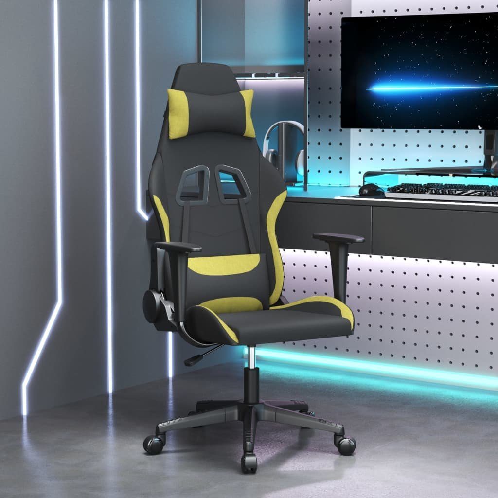 vidaXL Gaming-Stuhl Gaming-Stuhl mit Massagefunktion Schwarz und Hellgrün Stoff (1 St)