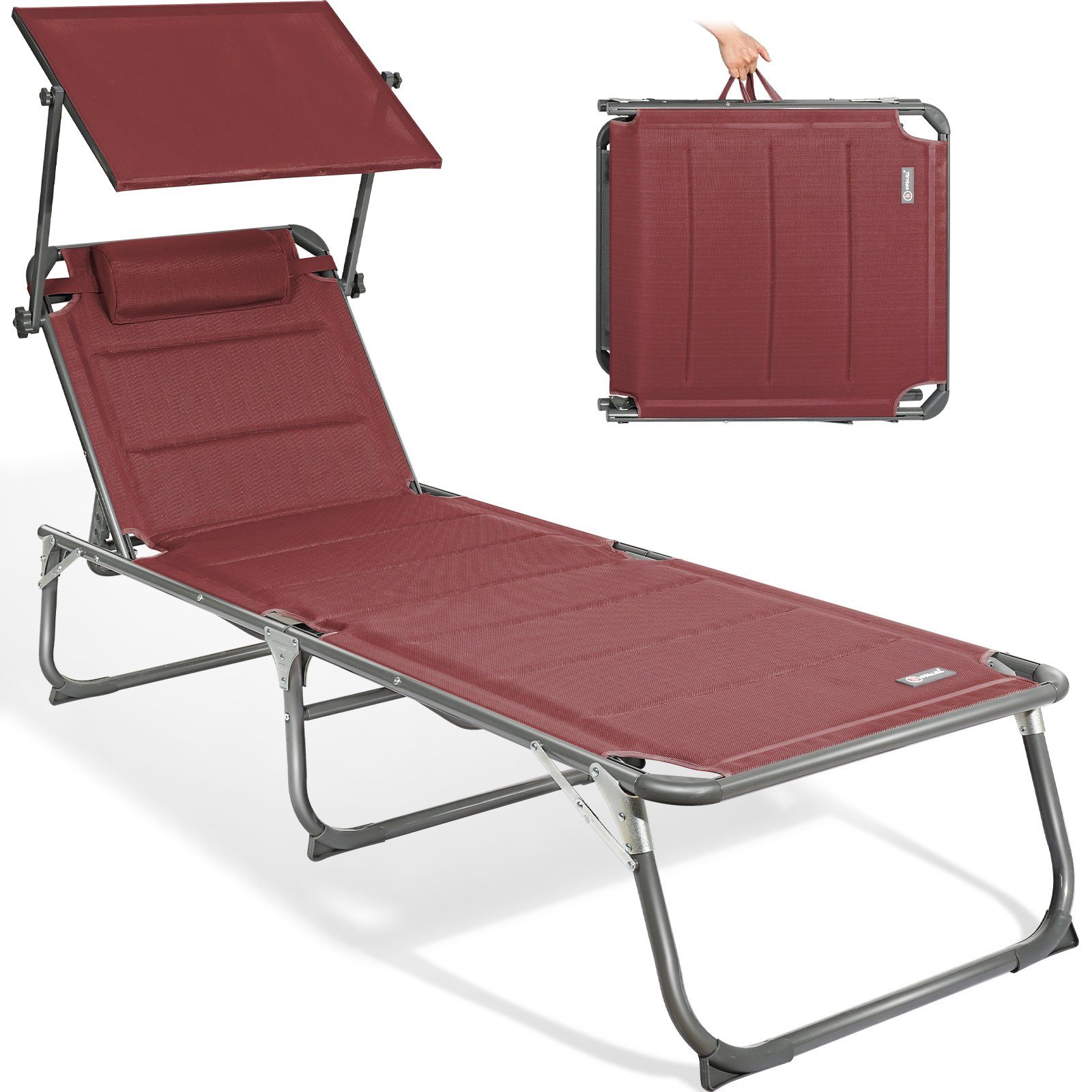 HOMECALL Gartenliege Sonnenliege AluLiege Liegestuhl Strandliege günstig online kaufen