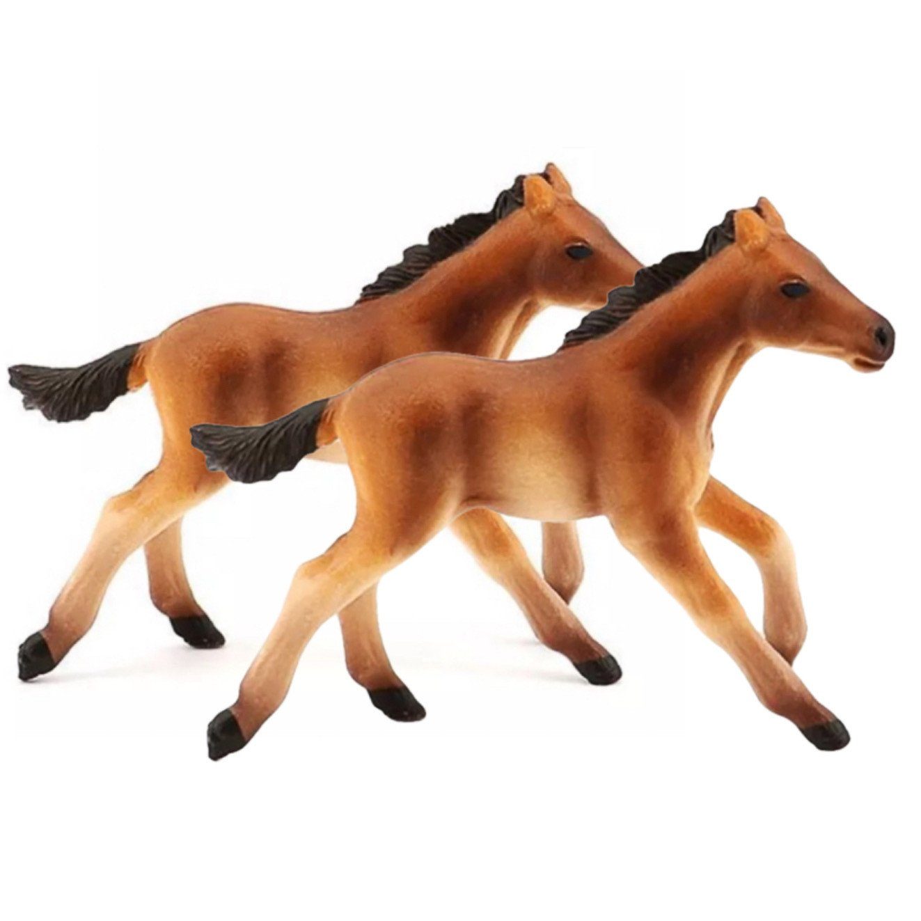 SCRTD Tiermodell,Kinderspielzeug,für Kinder Figuren Stück Simulation Ornamente,Kinderspielzeug, Tierfigur Tierfiguren, 2 Pferd